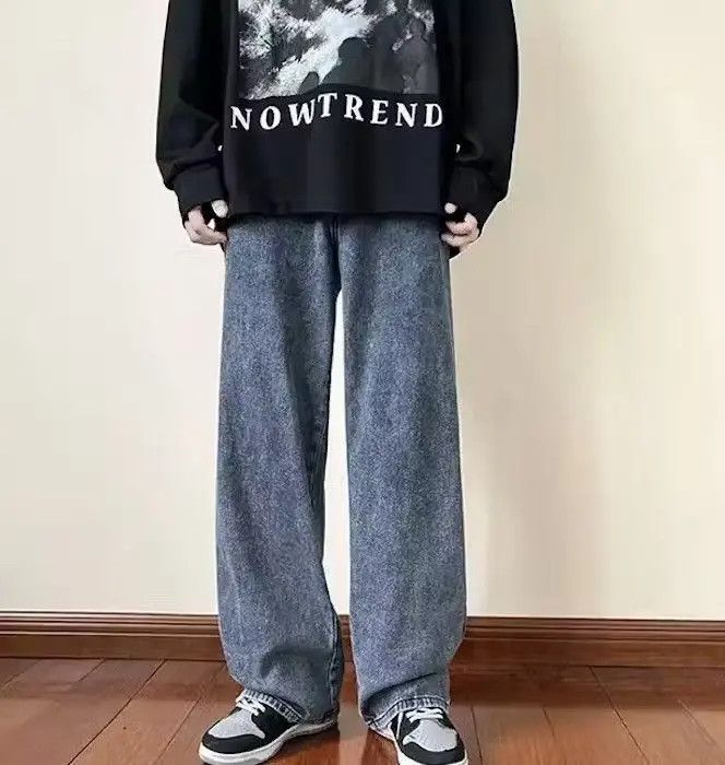 Japanese Brand × Jean Smoke Gray Straight Denim Baggy Pant Size US 32 / EU 48 - 2 Thumbnail