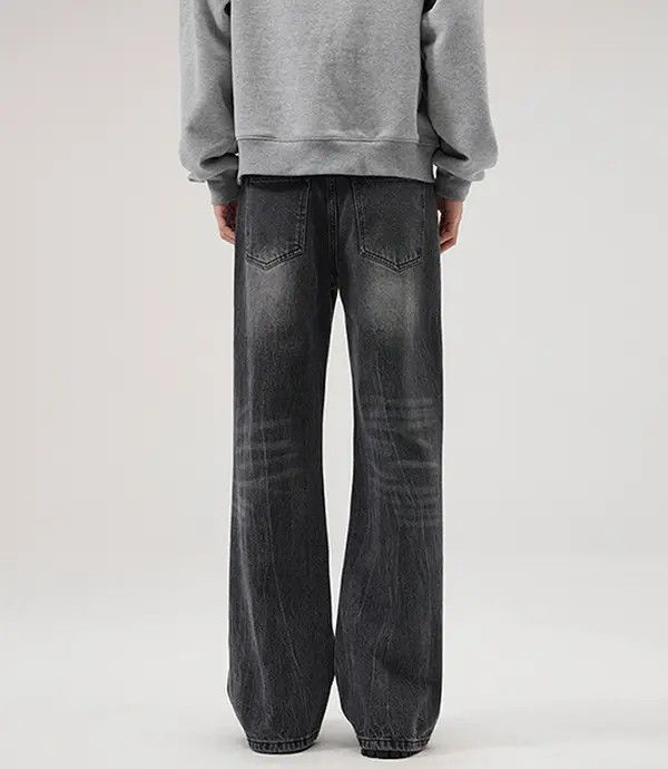Japanese Brand Lightning Pattern Black Vintage Loose Bootcut Jeans Size US 32 / EU 48 - 5 Thumbnail