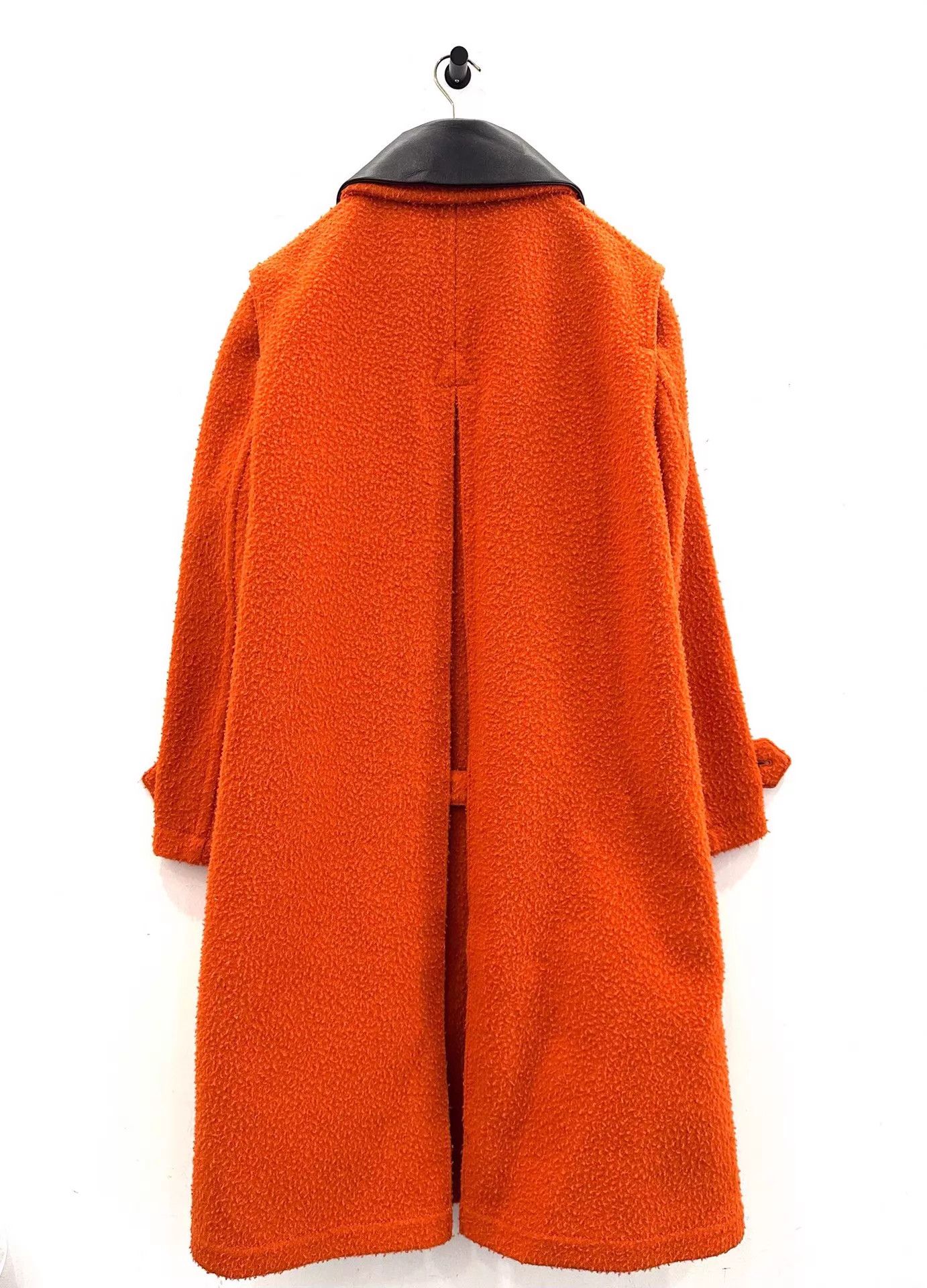 Valentino Valentino Orange Wool Leather Panel Men's Overcoat Size 50 Size US M / EU 48-50 / 2 - 2 Thumbnail