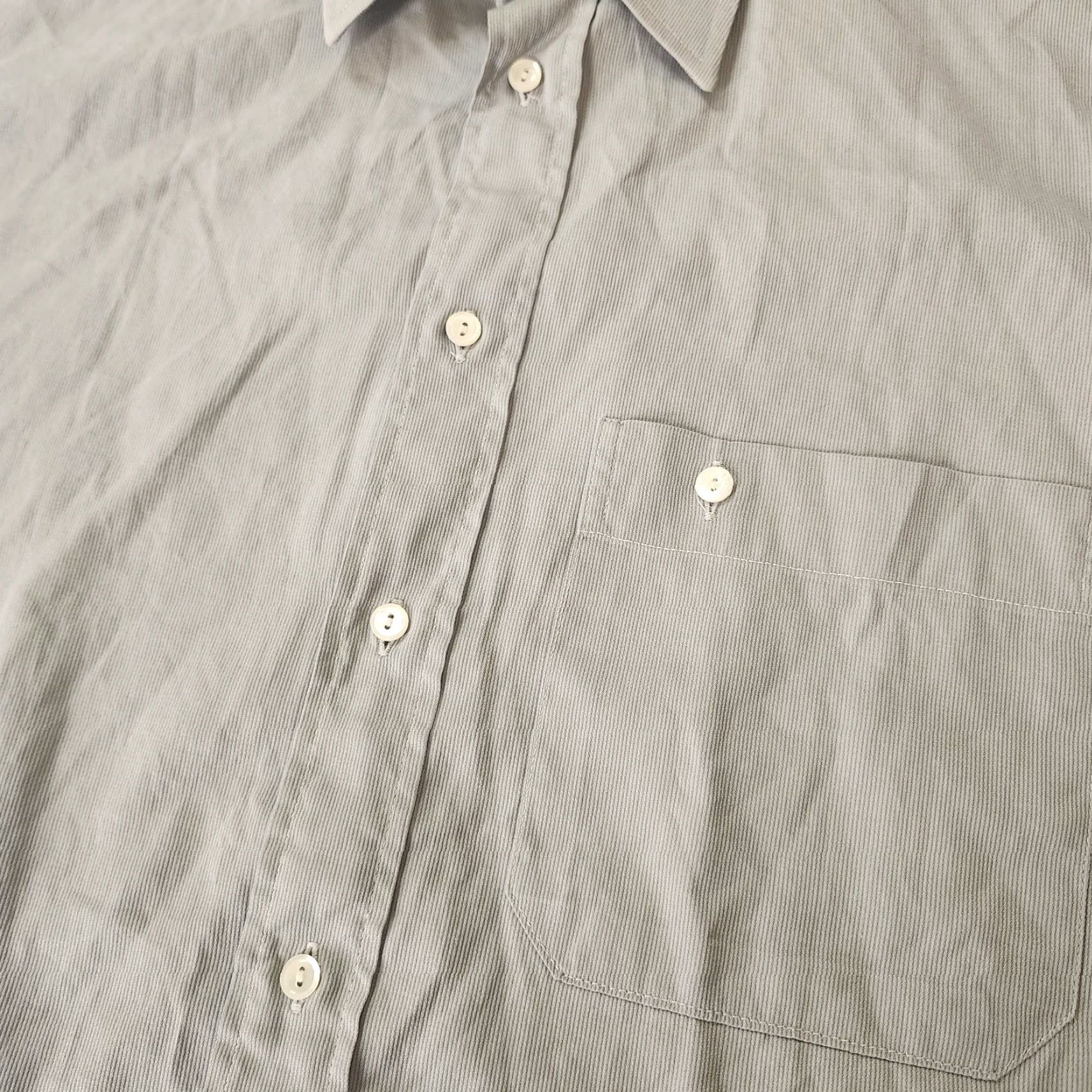 Eton ETON Royal Twisted Super Cotton Dress Shirt Mens 40 L Gray Long Sleeve Size 40R - 7 Thumbnail