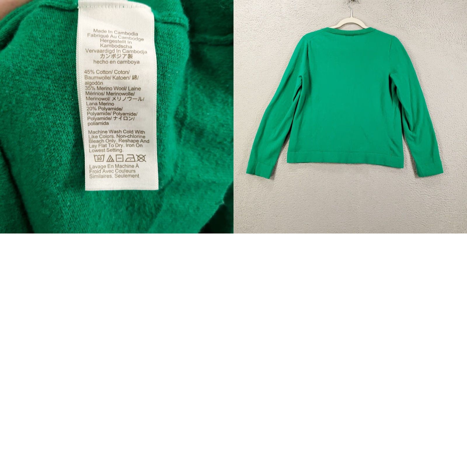 J. Jill VINTAGE J. Jill Merino Wool Blend Sweater Womens Large Green Crew Neck Pullover Classic Preppy Fall Winter Size L / US 10 / IT 46 - 8 Thumbnail