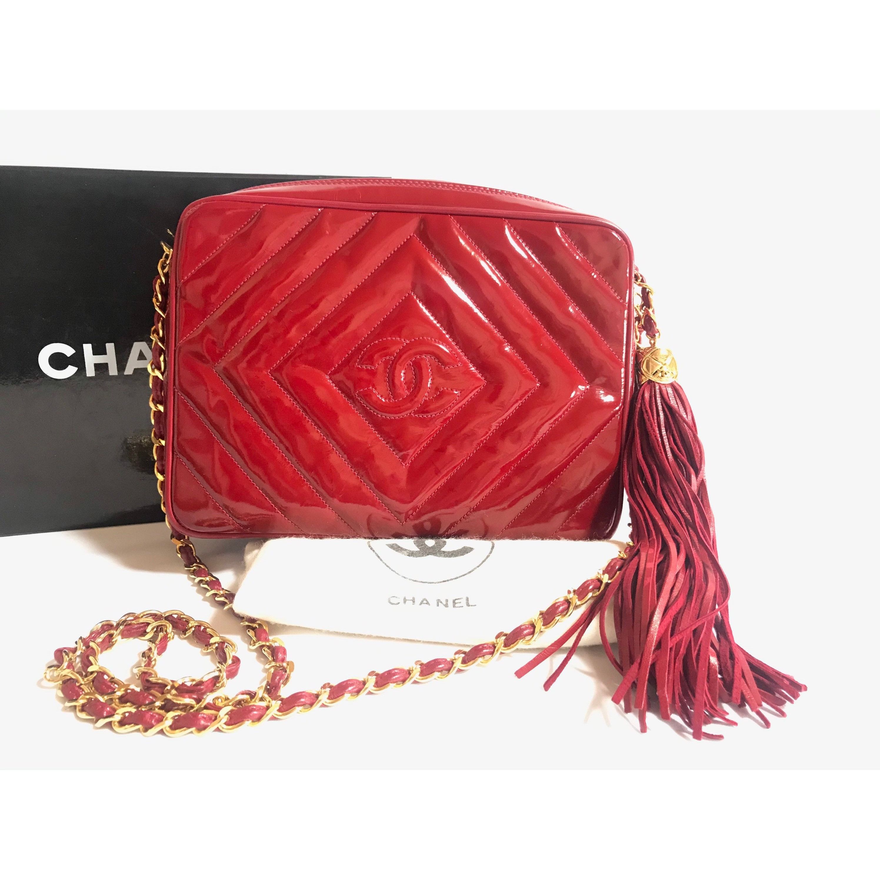 Chanel Vintage CHANEL lipstick red patent enamel shoulder bag Size ONE SIZE - 10 Thumbnail
