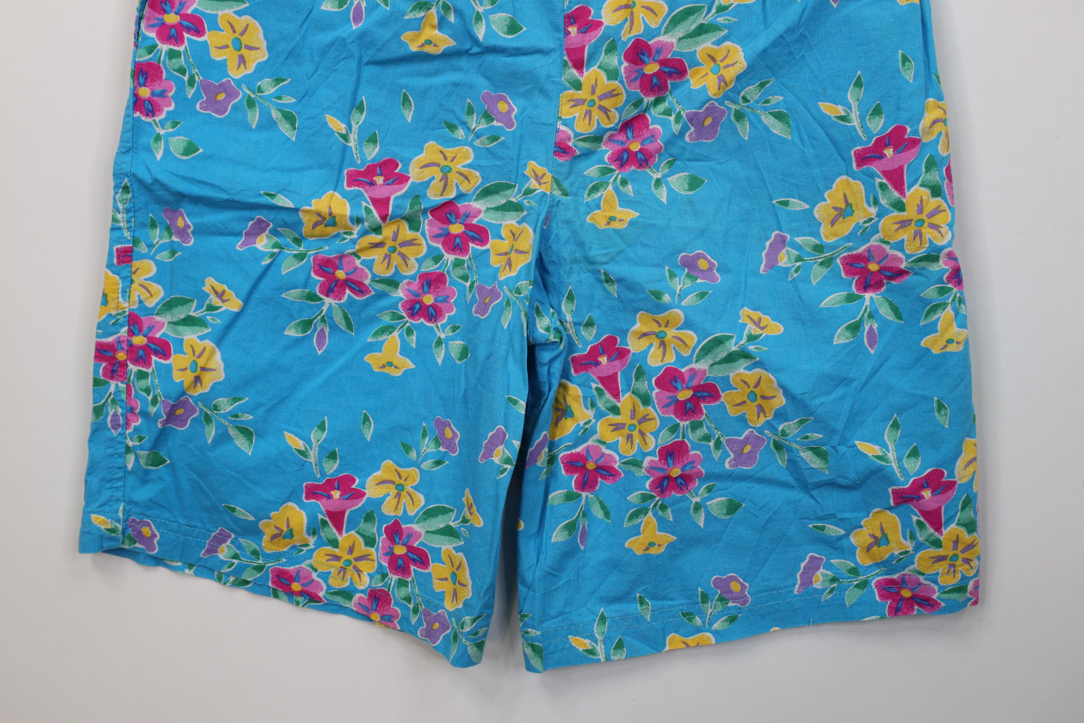 Vintage Vintage 90s Streetwear Flower All Over Print Shorts Cotton Size 31" - 10 Thumbnail
