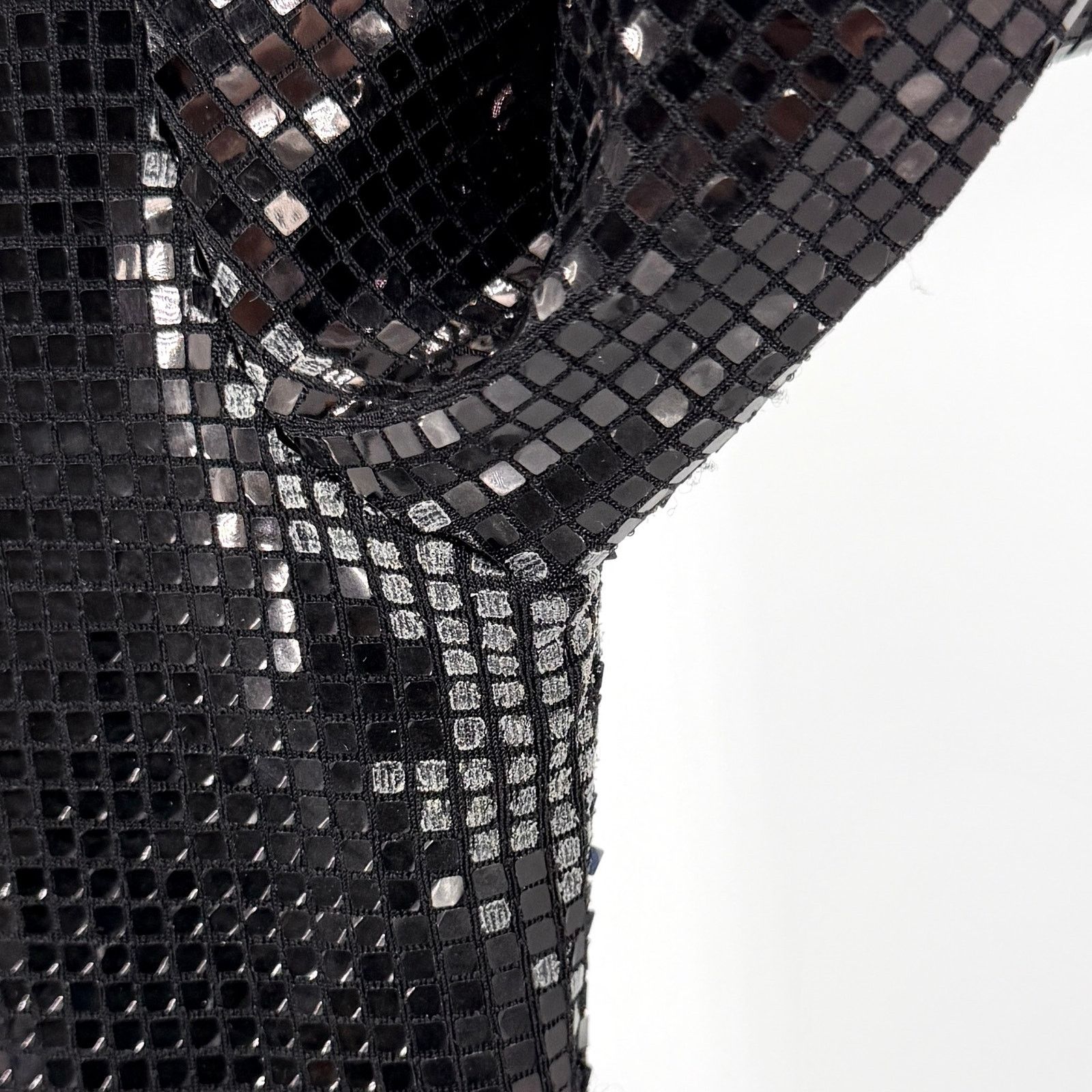 Love Moschino Black Square Sequin Mini Dress Shoulder Pad Stretch Party Size M / US 6-8 / IT 42-44 - 7 Thumbnail