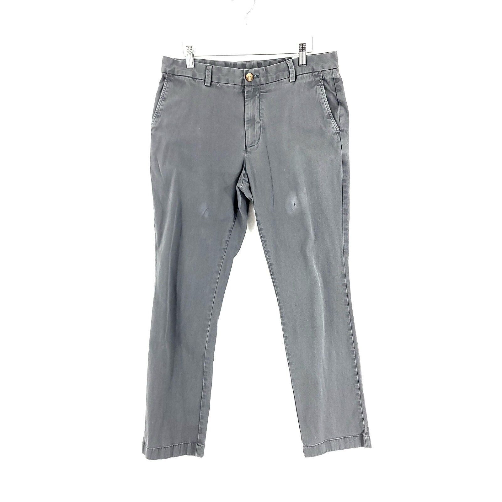 Vineyard Vines DAMAGED Vineyard Vines Cotton Gray Gray Mid Rise Chino Pants Size US 33 - 1 Thumbnail