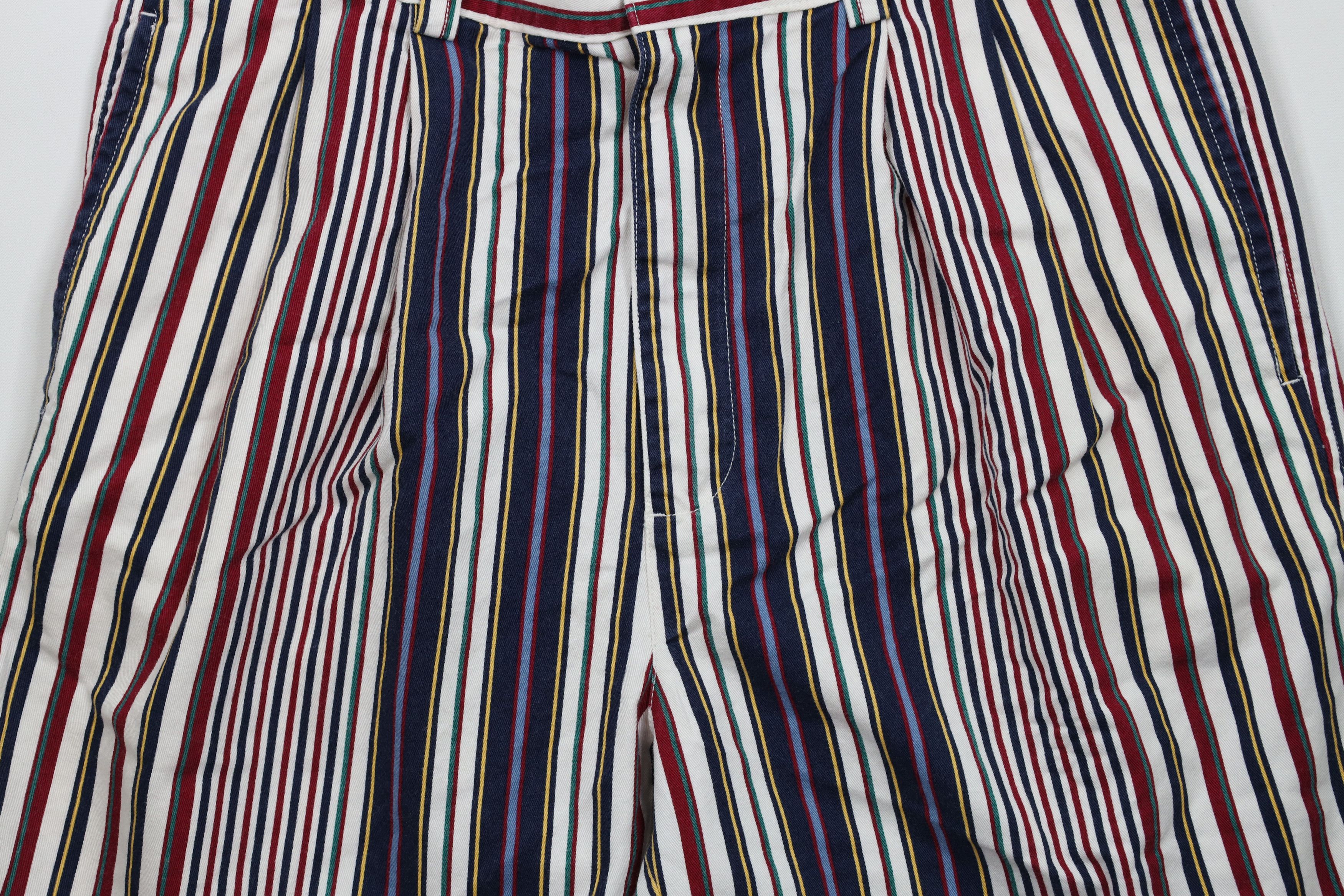 Vintage Vintage 90s Streetwear Striped Above Knee Chino Shorts Size US 32 / EU 48 - 3 Thumbnail