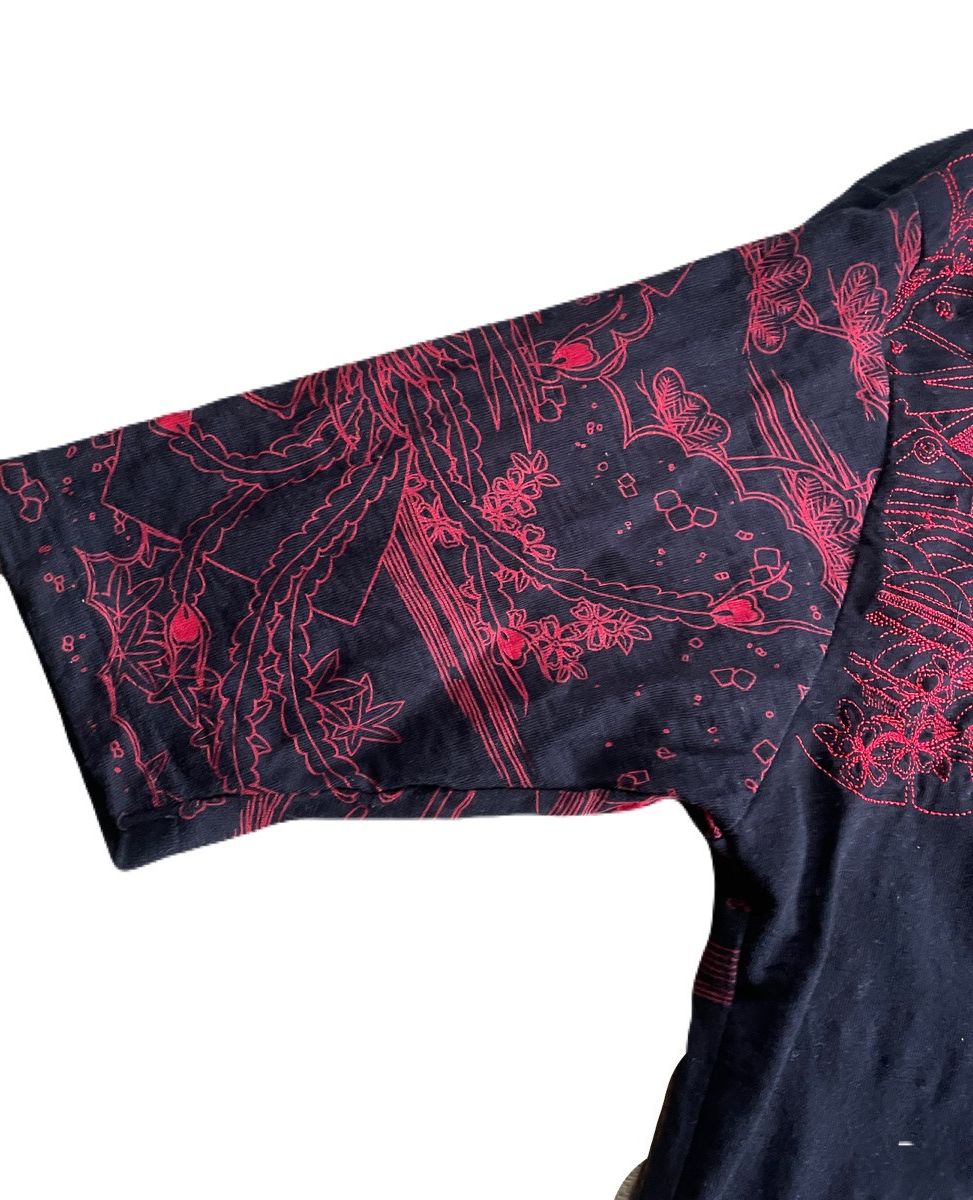 Japanese Brand 2000s Japanese Sukajan Yakuza Tattoo 3/4 Sleeve Tee Size US S / EU 44-46 / 1 - 6 Thumbnail