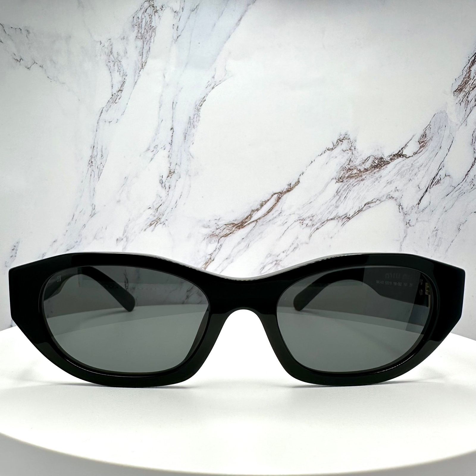 Miu Miu NEW MIU MIU Sunglasses Black Gold Rectangle Cat Eye Size ONE SIZE - 2 Thumbnail