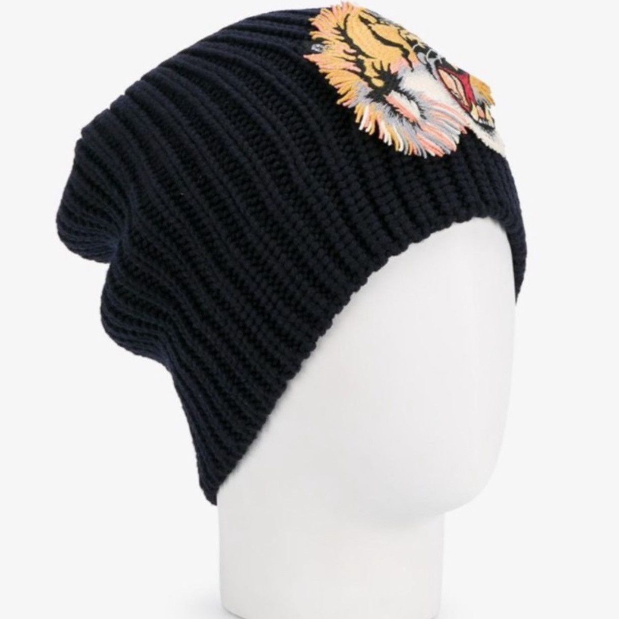 Gucci Gucci Men's Signature Tiger Head Embroidered Hat Navy Blue Size ONE SIZE - 2 Thumbnail