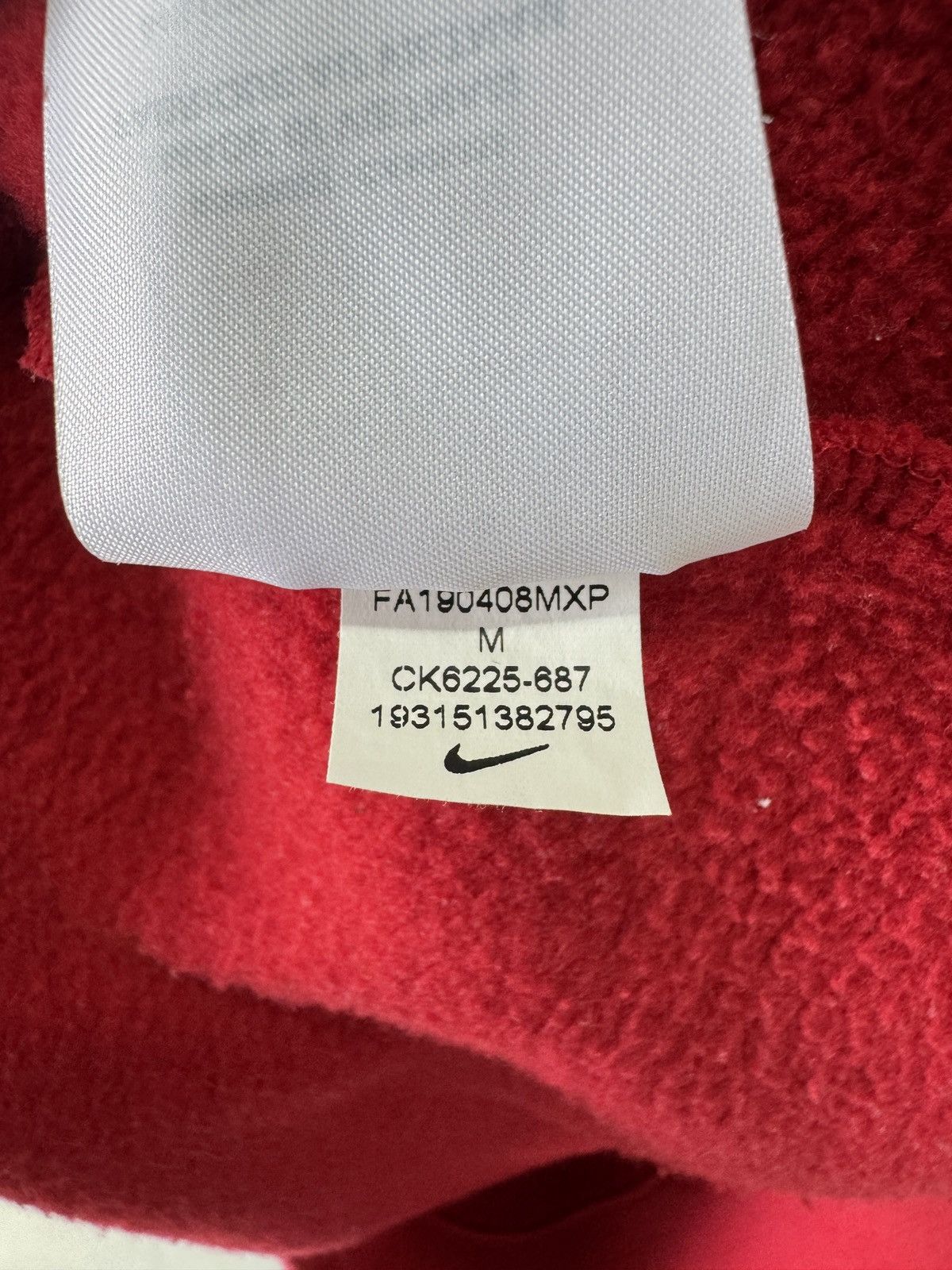 Nike × Supreme FW19 Supreme x Nike Leather Appliqué Hoodie 🍷 Size US M / EU 48-50 / 2 - 9 Thumbnail