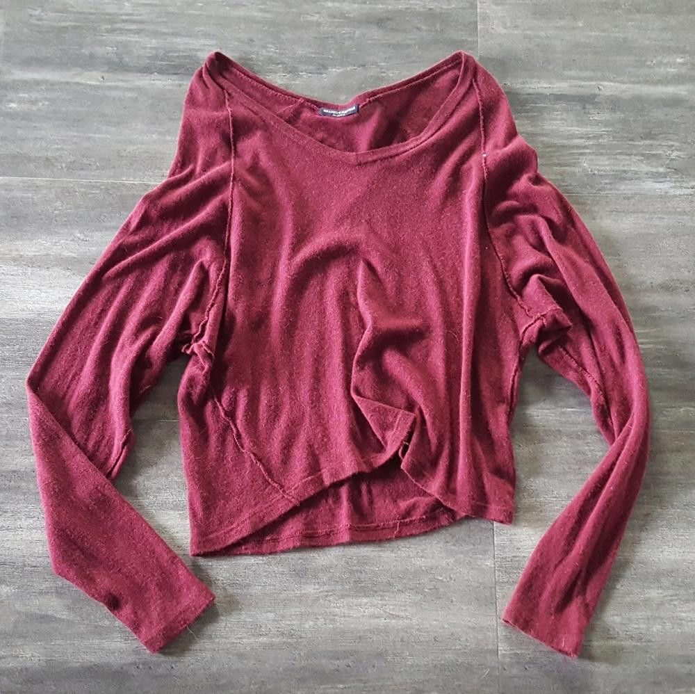 Designer Burgundy Reversed Melville Sweater Long Sleeve Size ONE SIZE - 1 Thumbnail