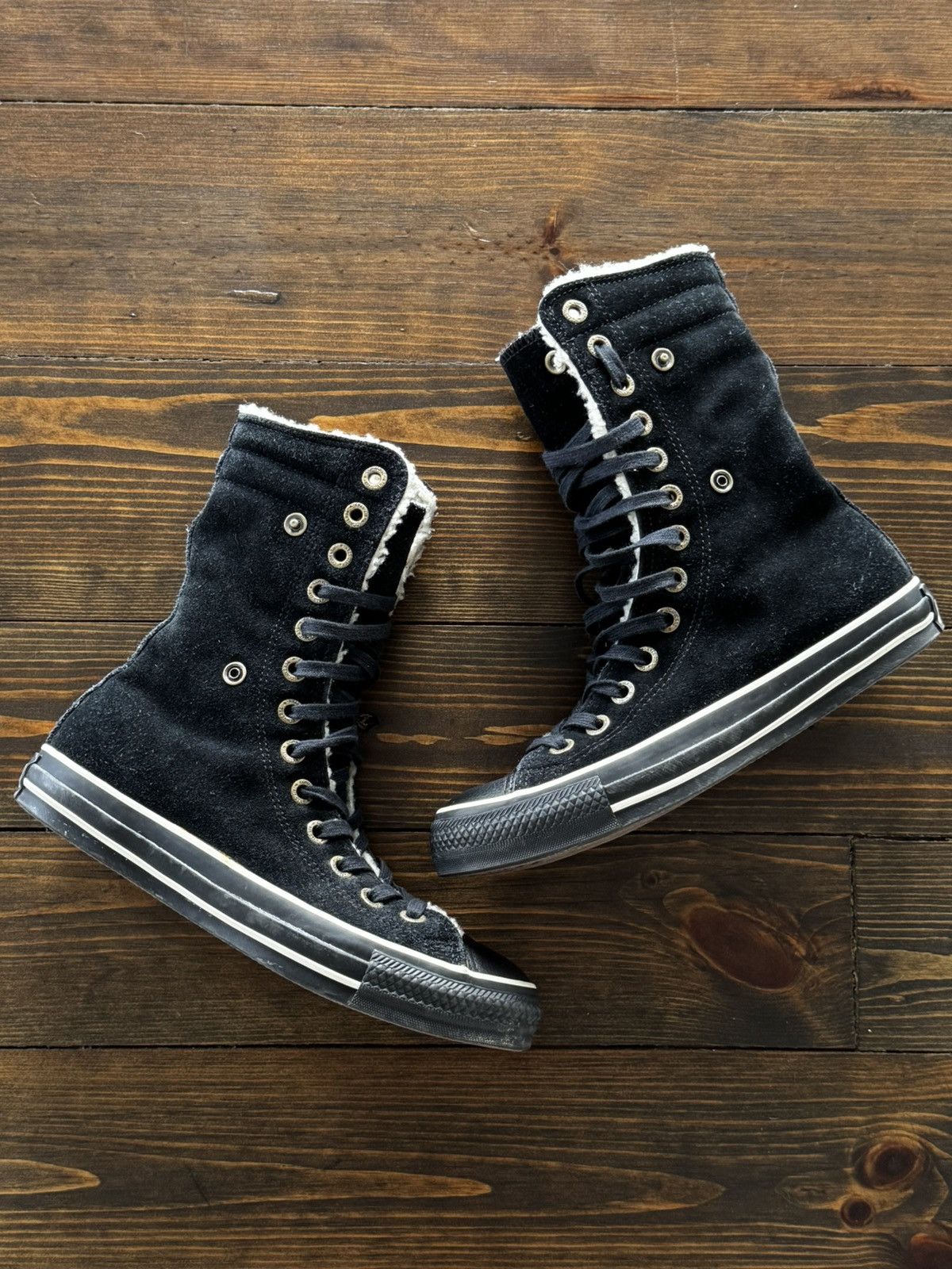 Y2K Converse Faux Fur Glamour Fuzzu High Top Sneakers