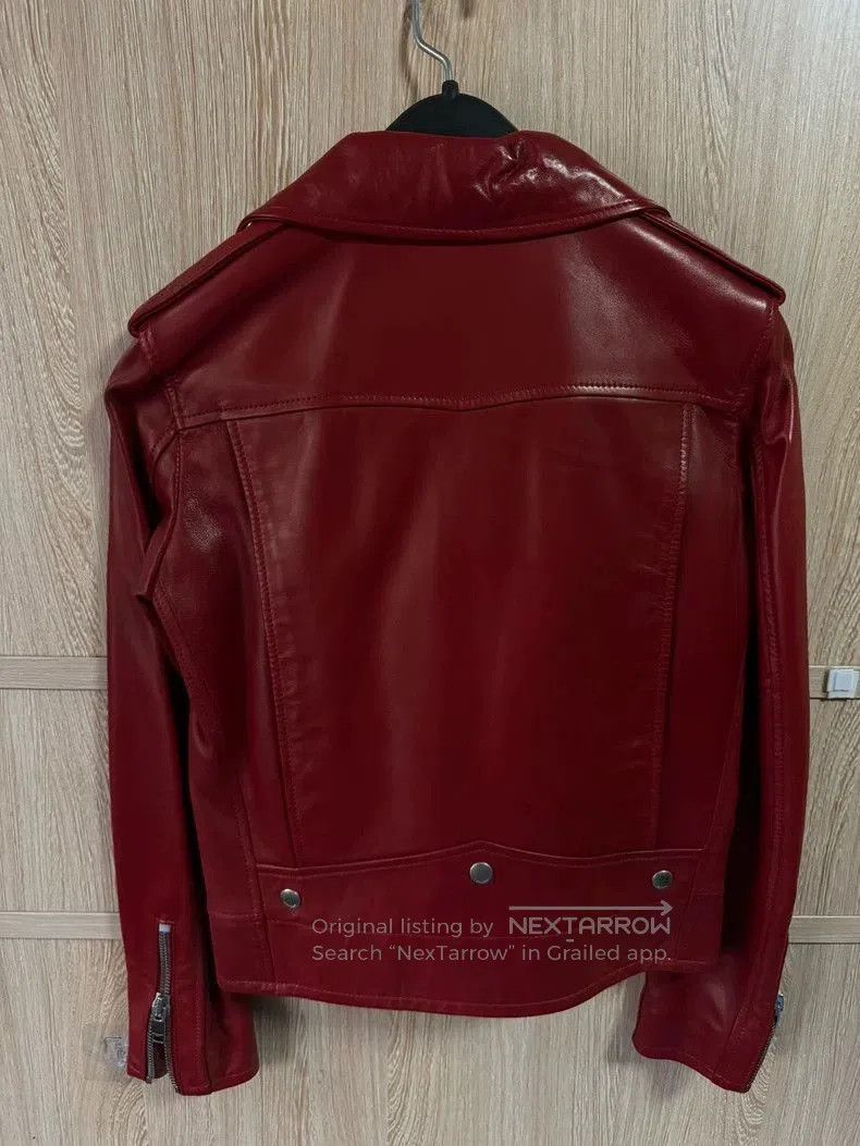 Yves Saint Laurent saint laurent classic red leather biker jacket. Size XS / US 0-2 / IT 36-38 - 2 Thumbnail