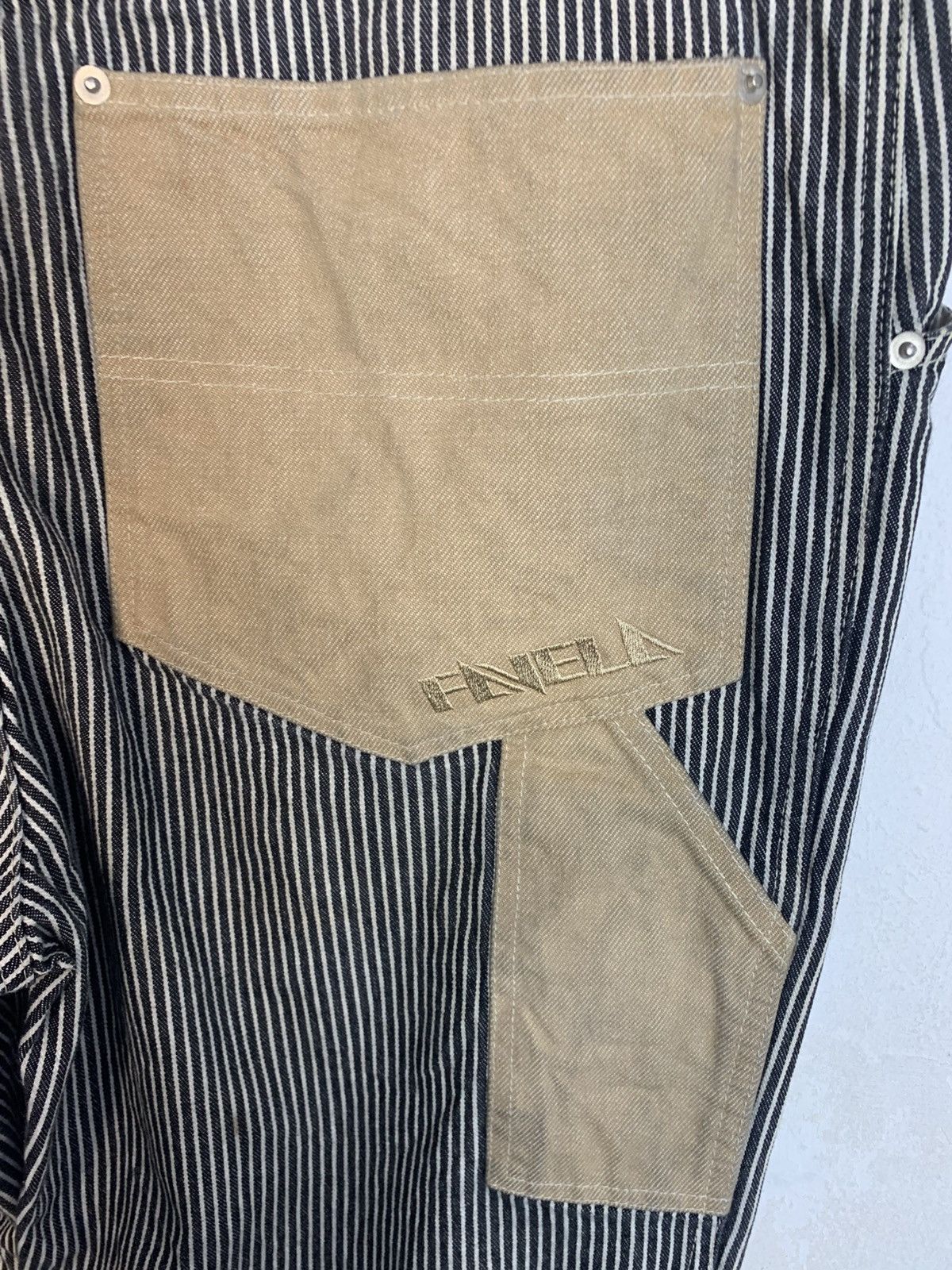 Japanese Brand 90s Favela Hickory Workwear Carpenter Brown Denim Jeans Size US 37 - 7 Thumbnail