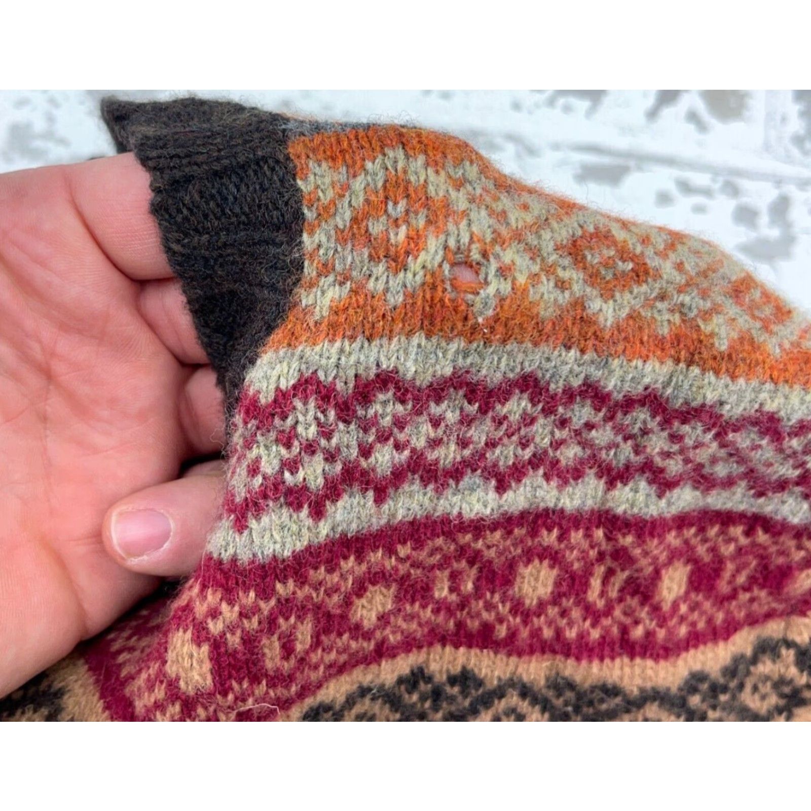 Gap Gap Sweater Men Large Red Fair Isle Knit Pullover Lightweight Wool Chunky-Knit Size US L / EU 52-54 / 3 - 5 Thumbnail