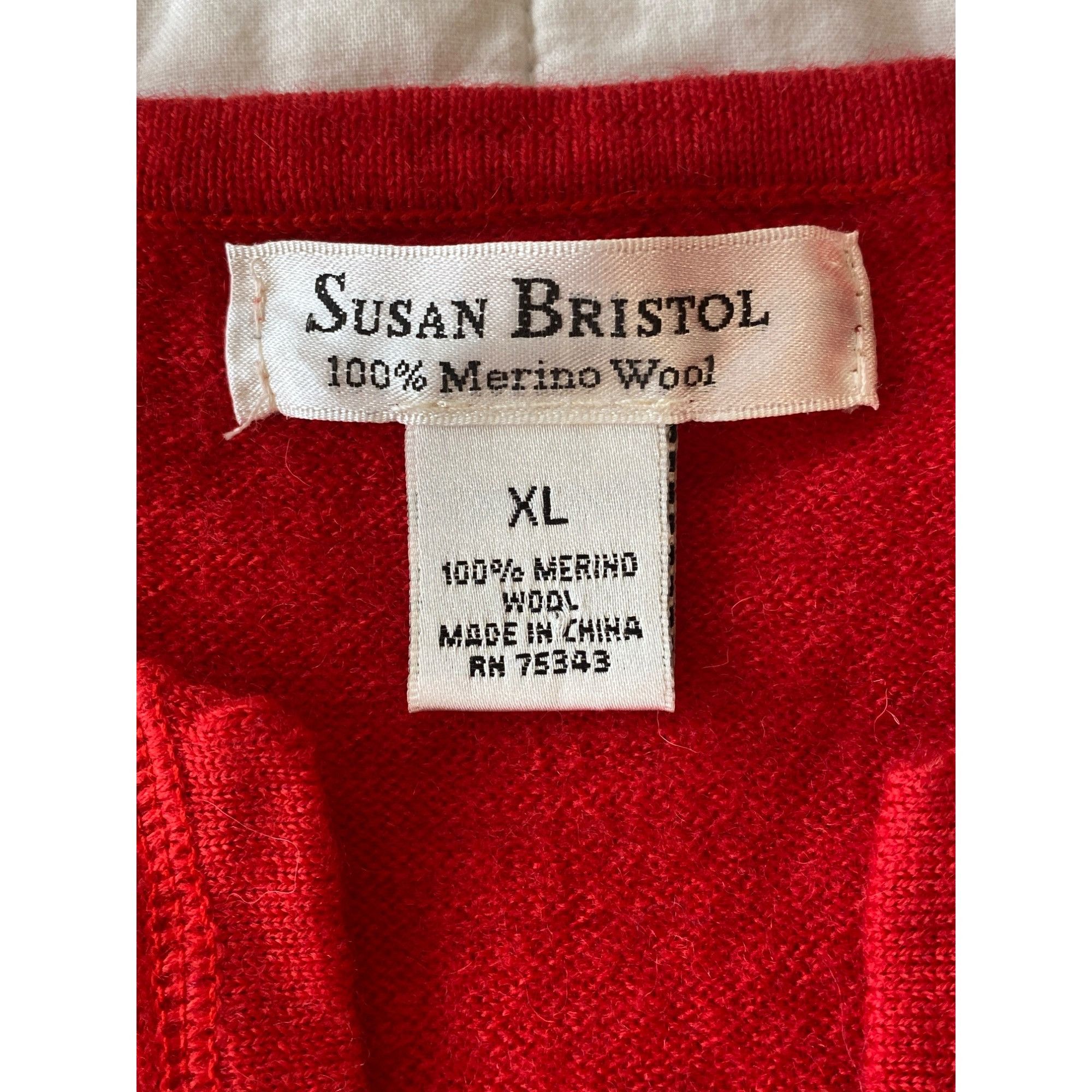 Vintage Susan Bristol Vintage 100% Merino Wool Red Sweater Women's L Size XL / US 12-14 / IT 48-50 - 8 Thumbnail