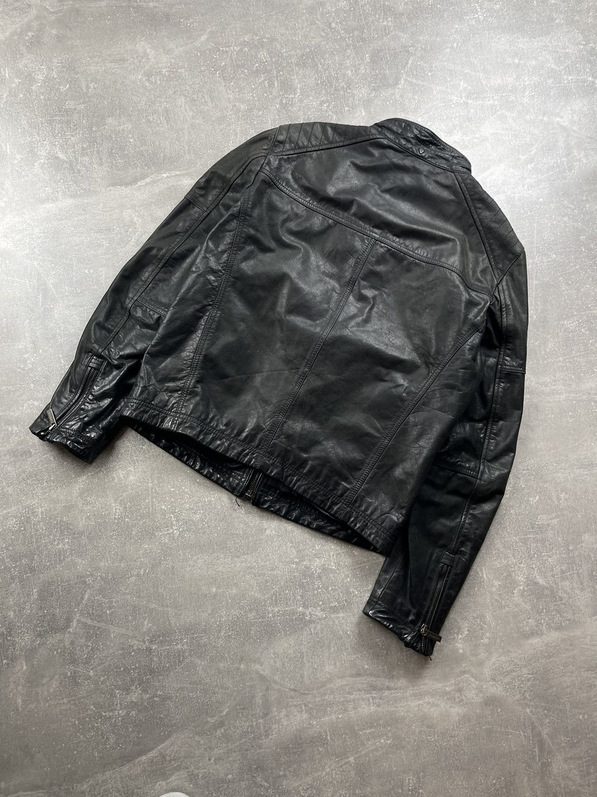 Strellson Strellson Leather Biker Zip Jacket 2000s Black Size US S / EU 44-46 / 1 - 7 Thumbnail