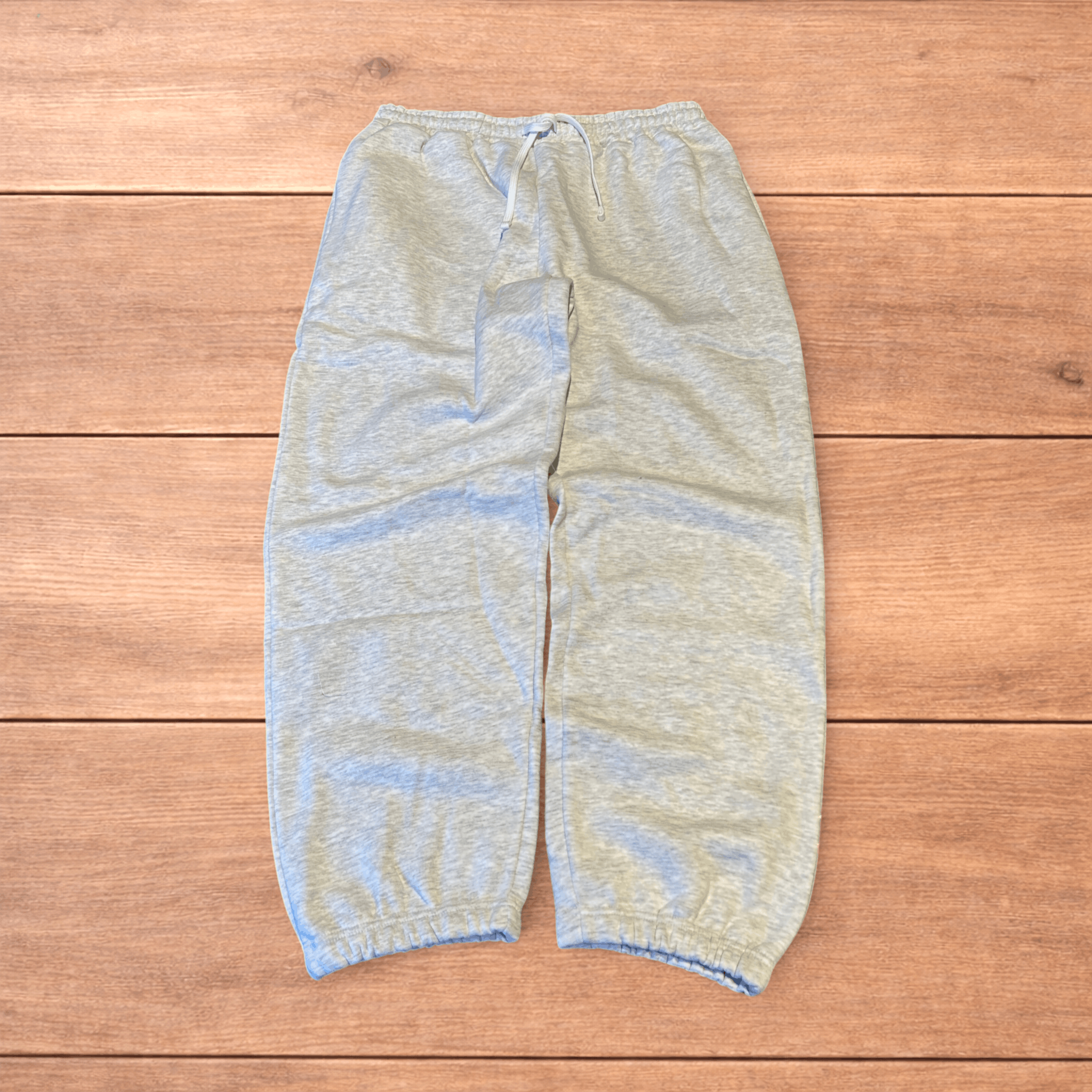 Japanese Brand Baggy wide leg Korean joggers in marl grey. Size US 36 / EU 52 - 1 Thumbnail
