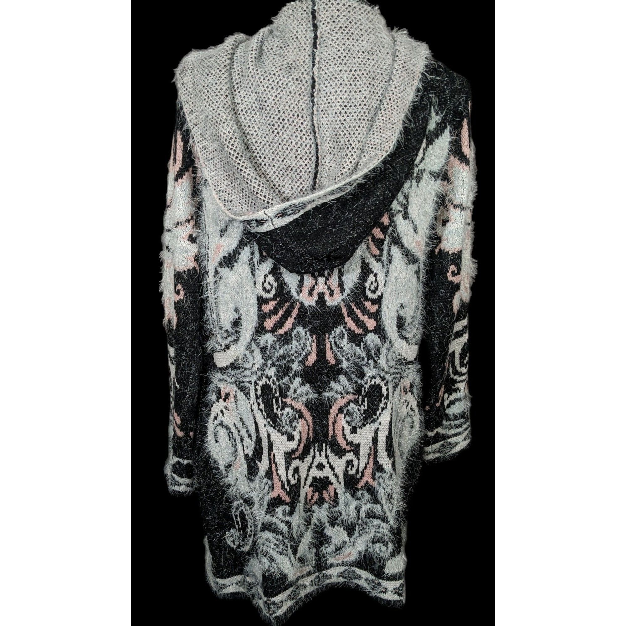Other Abstract Fluffy Hooded Cardigan by Vertigo Size M / US 6-8 / IT 42-44 - 2 Thumbnail