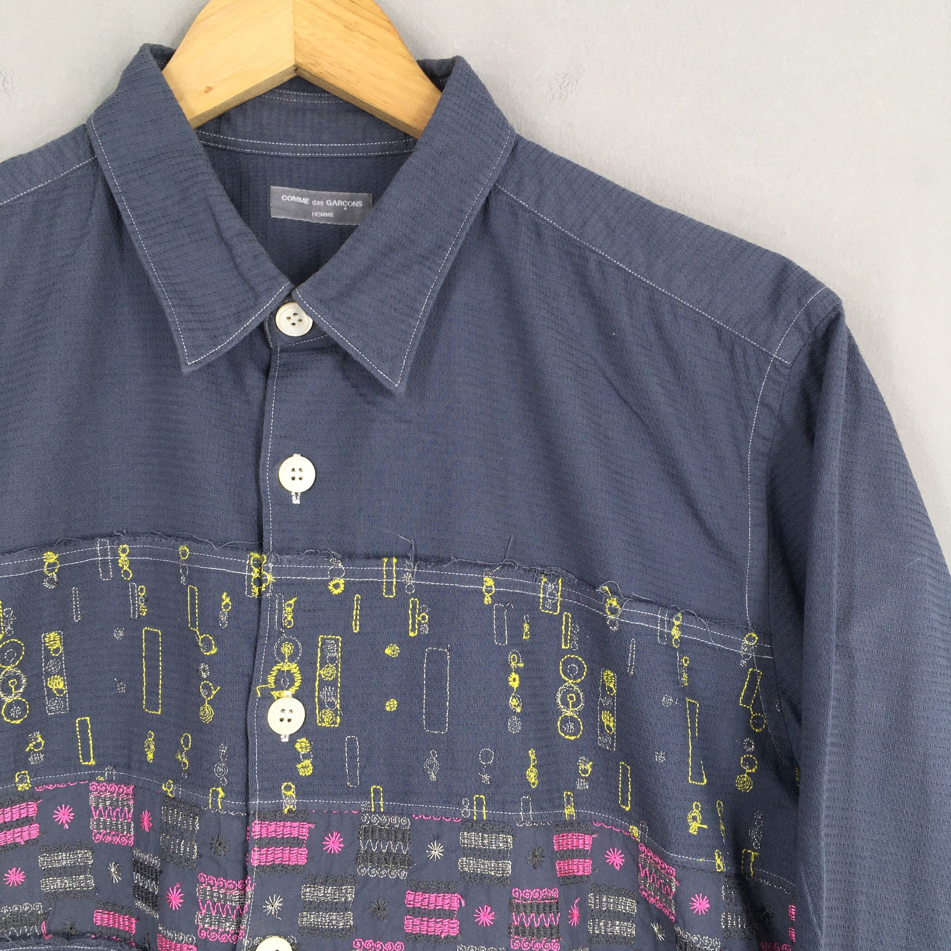 Comme des Garcons Vintage Comme Des Garcons Homme Gray Oxfords Shirt Size US M / EU 48-50 / 2 - 2 Thumbnail
