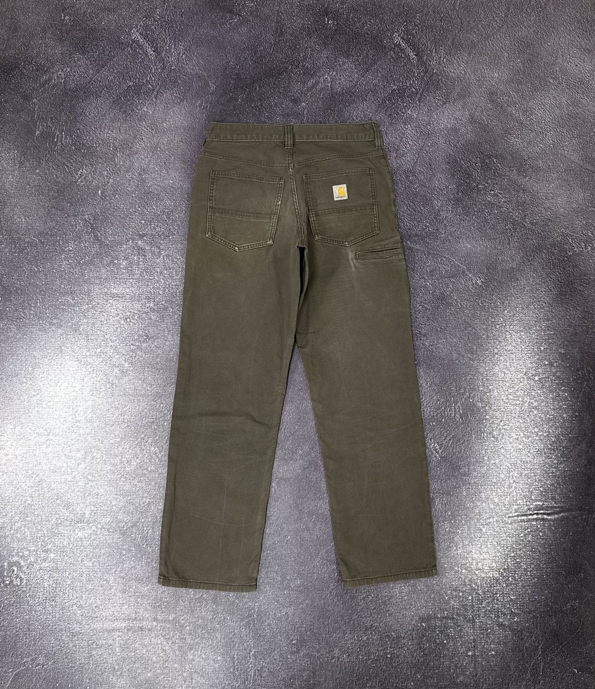 Pre-owned Carhartt X Vintage Carhartt Faded Khaki Baggy Wide Y2k Work Pants Jeans