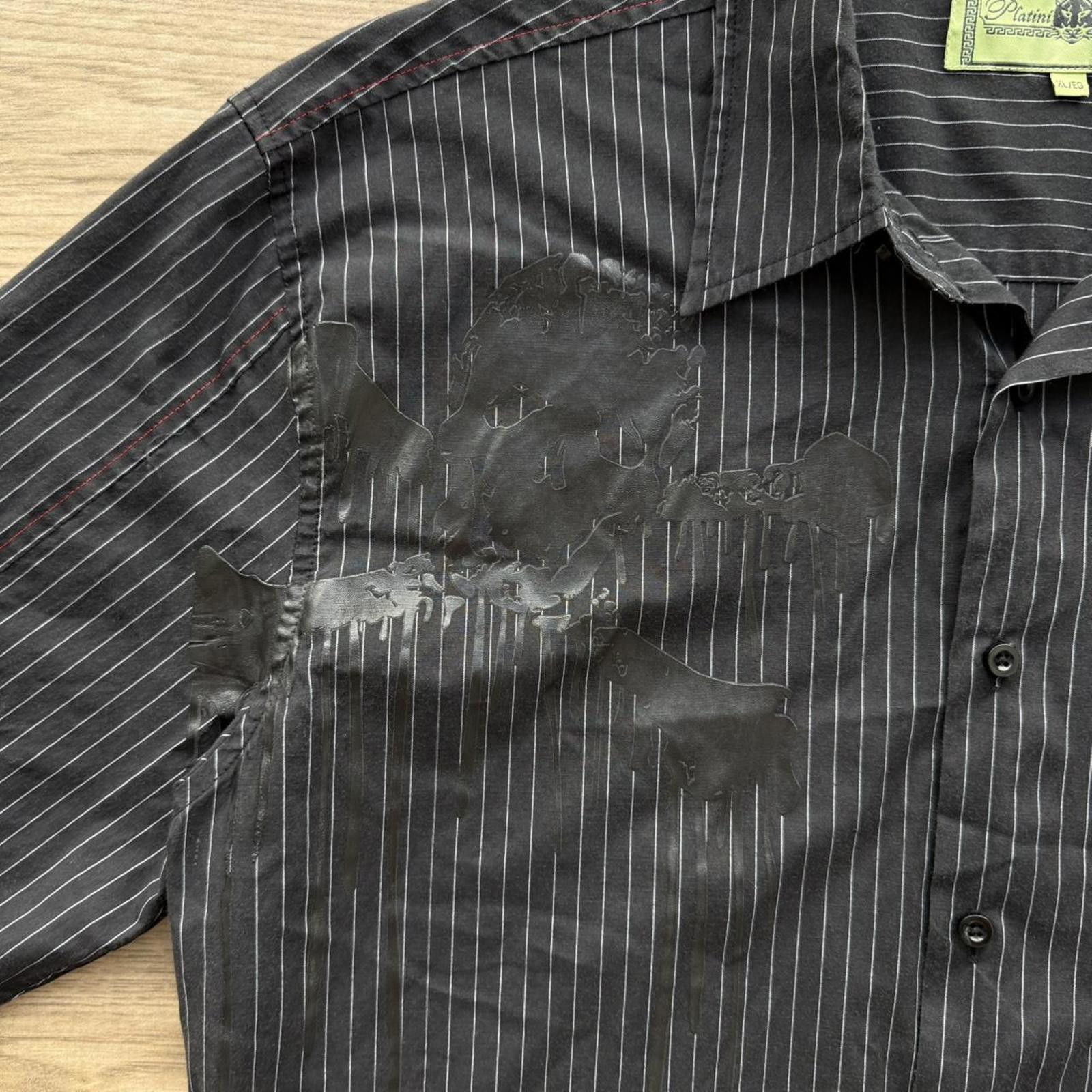 Affliction Y2K Skull Platini Affliction Holographic button up shirt Size US XL / EU 56 / 4 - 5 Thumbnail