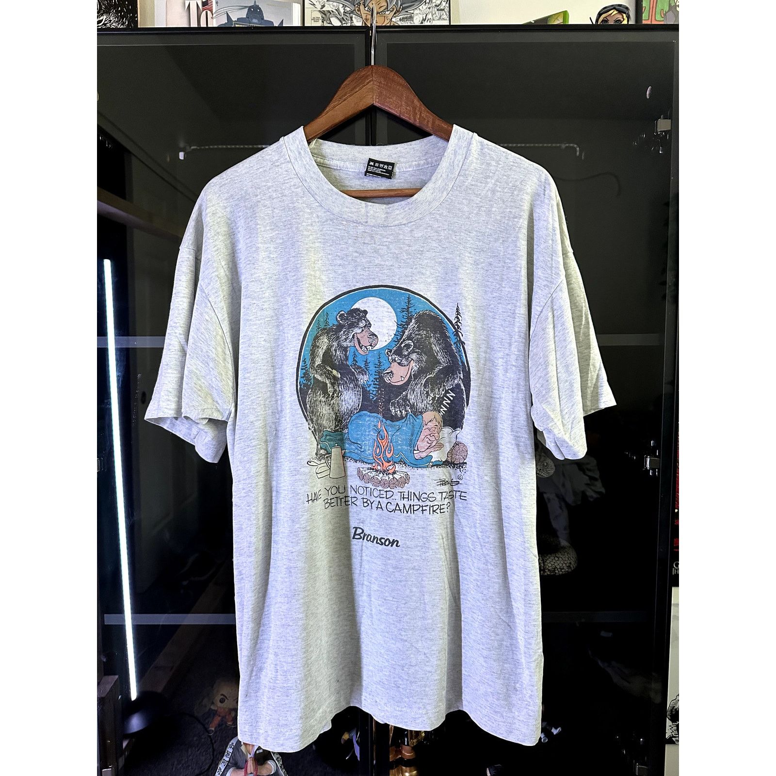 Fruit Of The Loom Vintage Branson Missouri Bear Campfire Singe Stich Shirt XL Size US XL / EU 56 / 4 - 1 Thumbnail