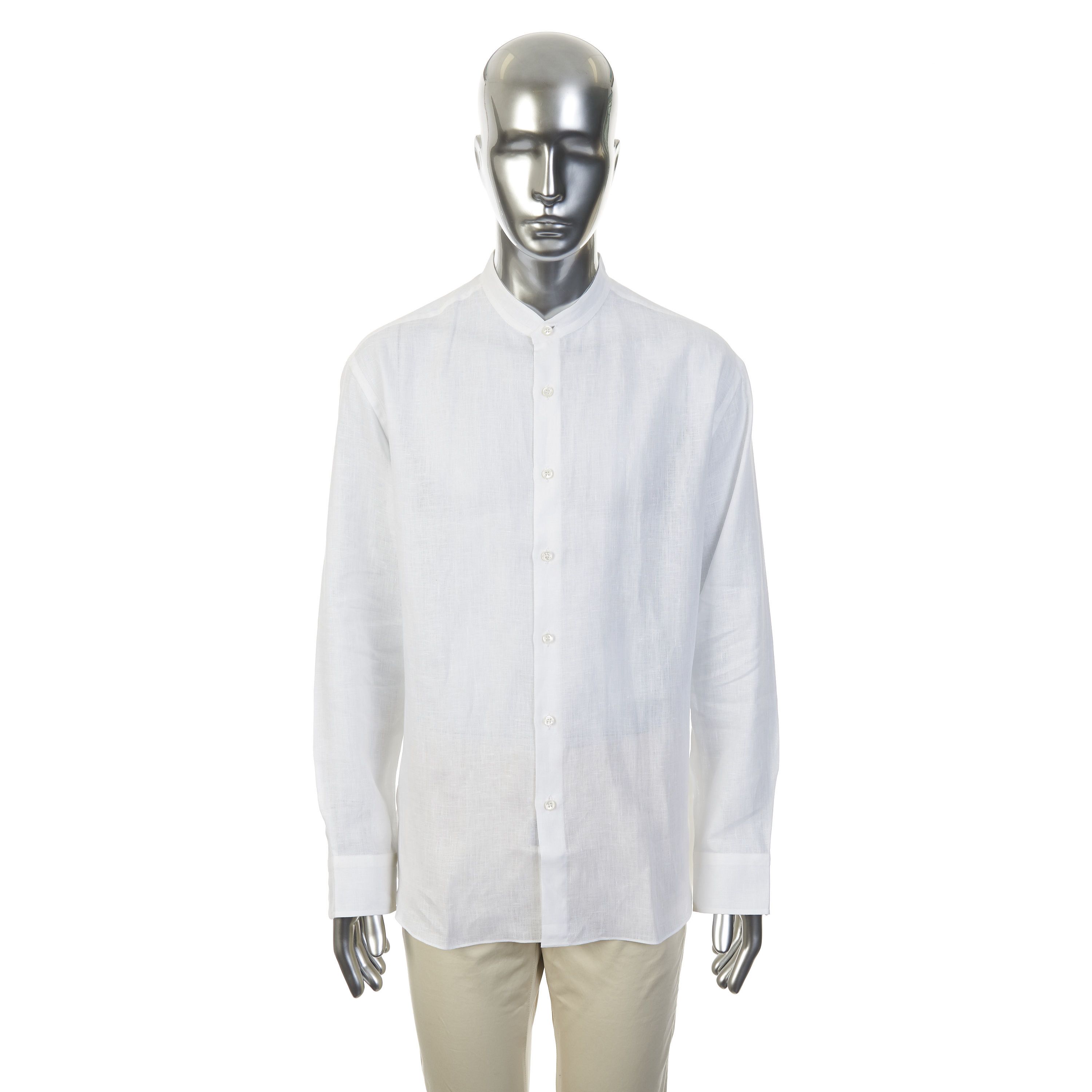 Brioni White Linen Shirt Size US XL / EU 56 / 4 - 2 Thumbnail