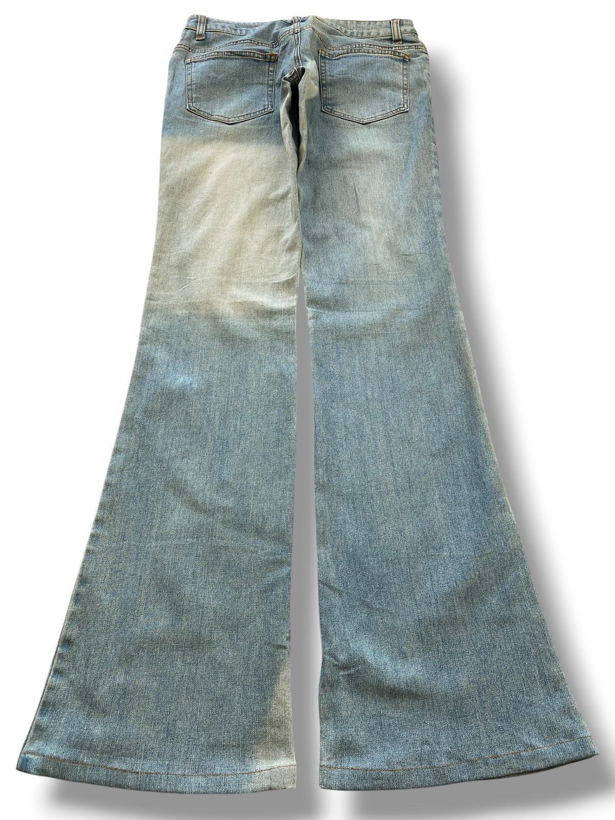 Japanese Brand Roux Di Peree Distressed Shimmer Style Flare Jeans Size 28" / US 6 / IT 42 - 3 Thumbnail
