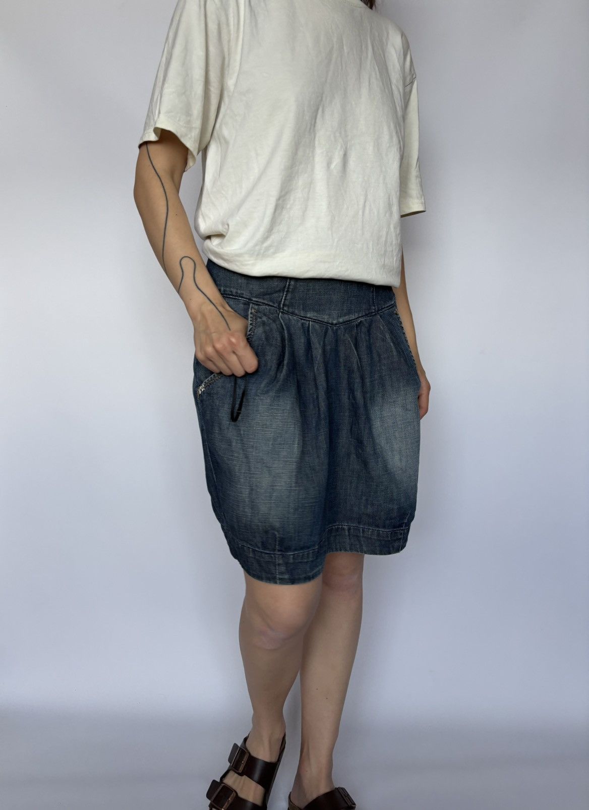 Designer × Miss Sixty × Vintage Vintage Miss Sixty Denim Skirt Y2K Size 26" / US 2 / IT 38 - 1 Thumbnail