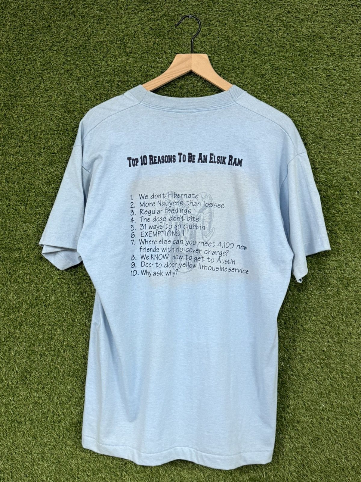 Vintage Vintage Screen Stars Elsik Rams Top Blue Tee XL 90s Size US XL / EU 56 / 4 - 3 Thumbnail
