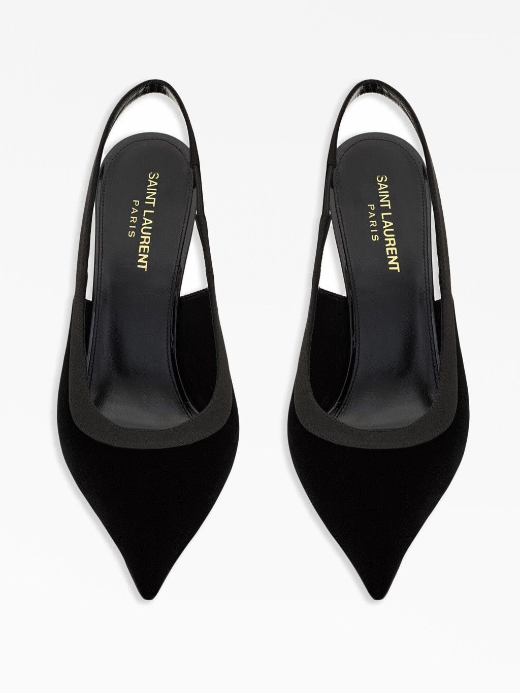 Saint Laurent Paris oc11z1125 Victoire Slingback Pumps in Velvet in Black Size US 5.5 / IT 35.5 - 3 Thumbnail