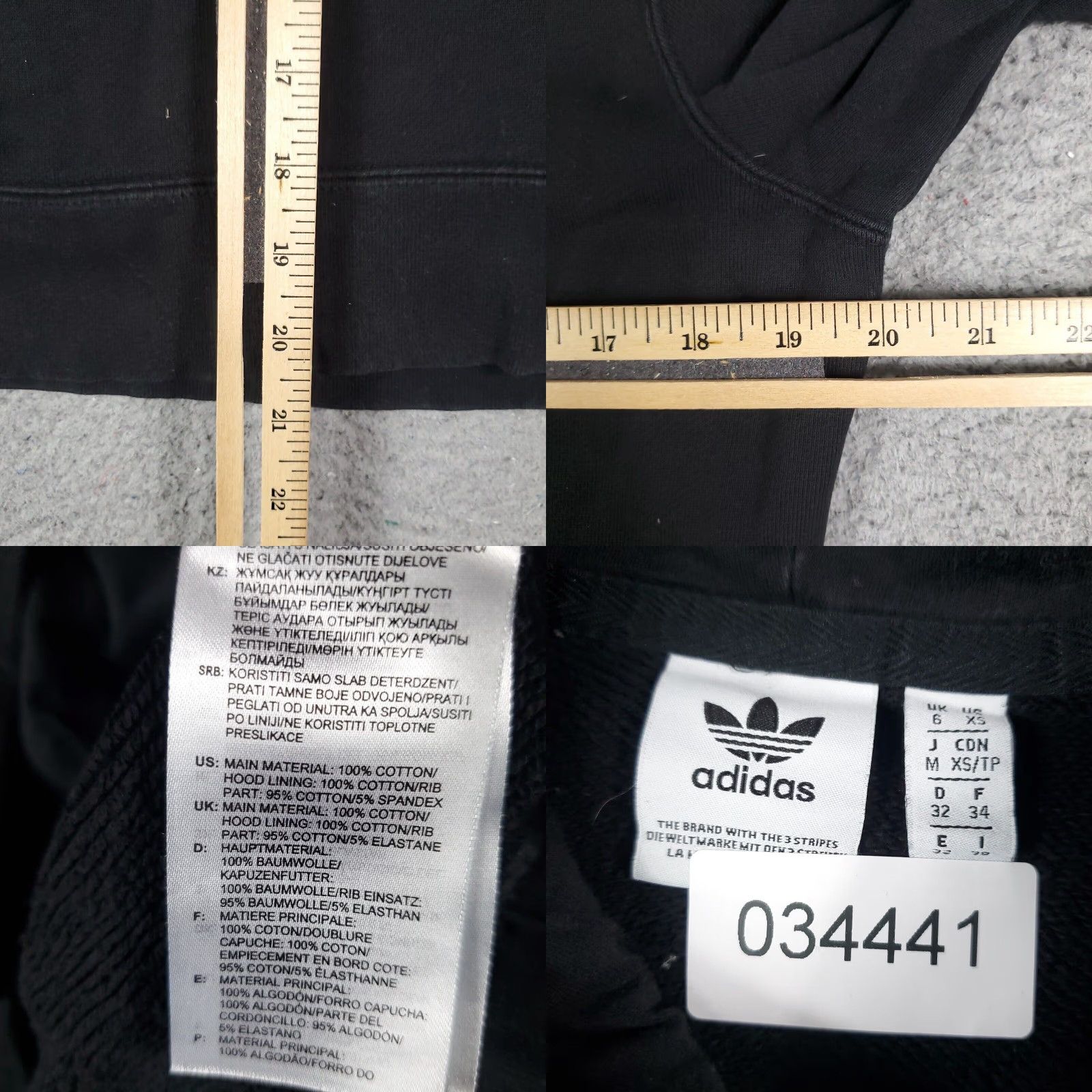 Adidas Adidas Womens Sweater XS Extra Small Black Pullover Hoodie Size XS / US 0-2 / IT 36-38 - 8 Thumbnail