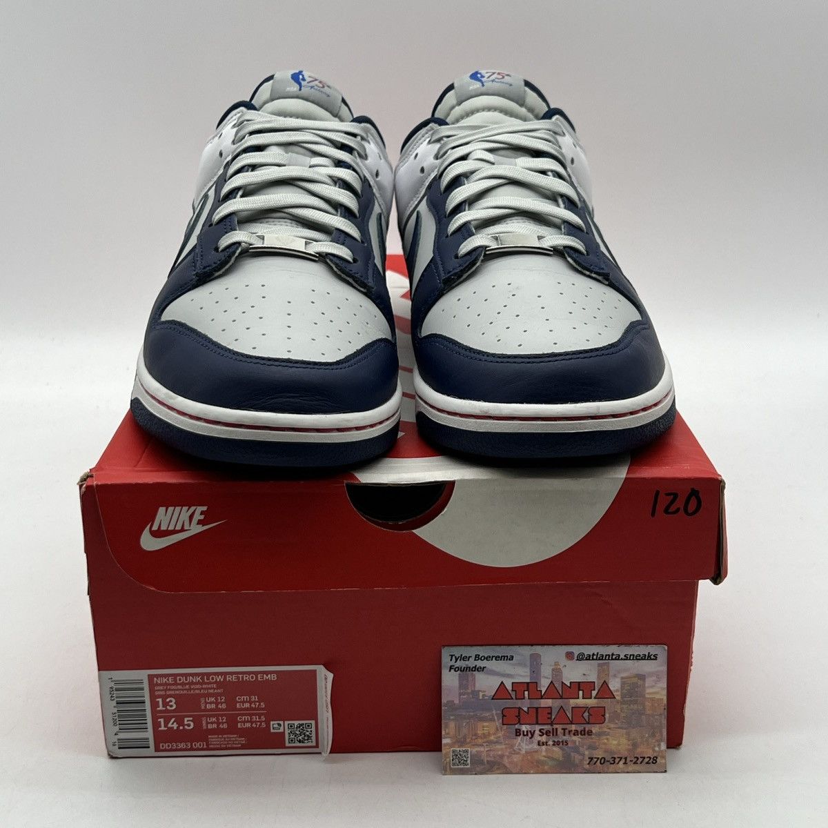 Nike NBA x nike dunk low 75Th anniversary nets Size US 13 / EU 46 - 2 Thumbnail