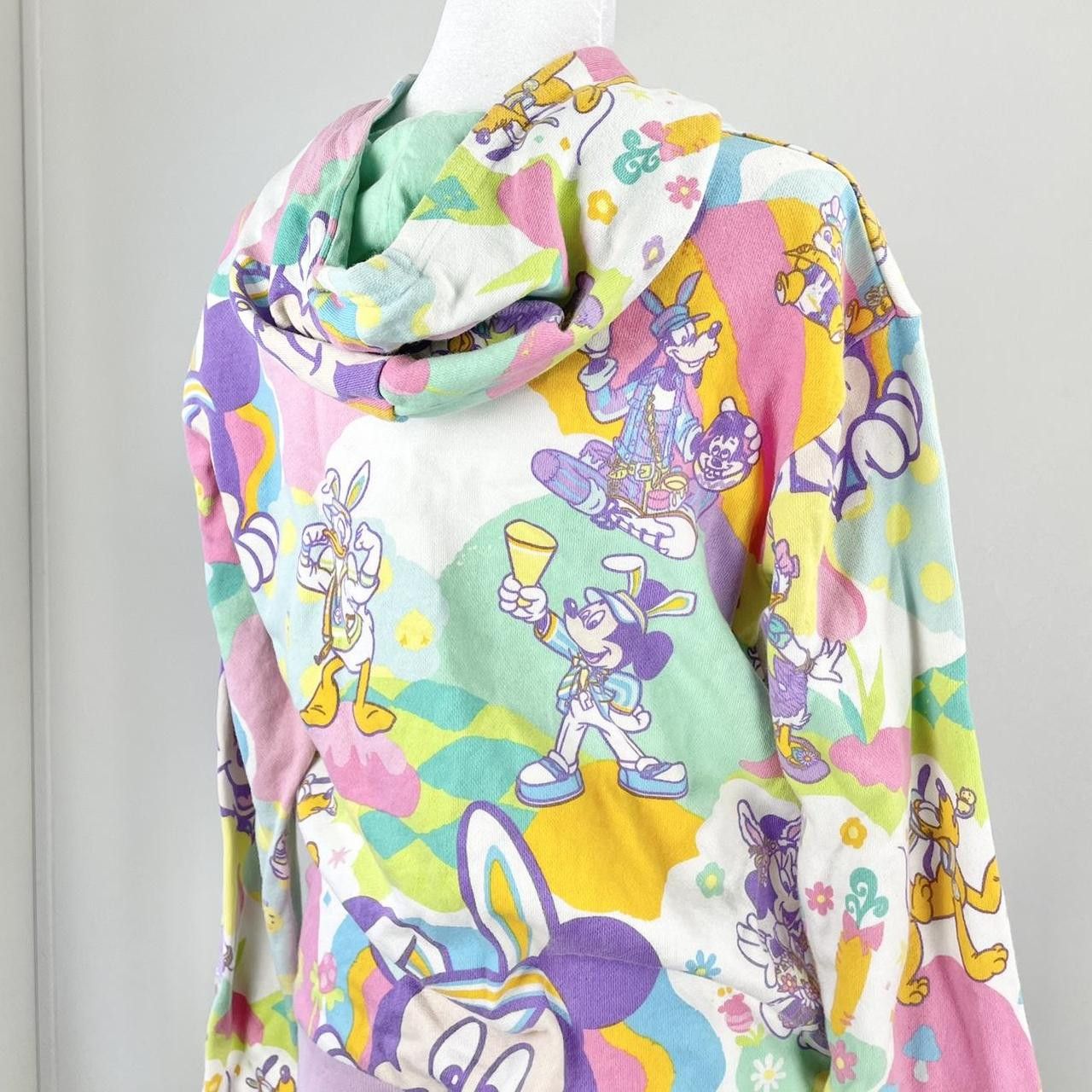 Disney Disney Tokyo Colorful All Over Hippie Tye-Dye Print Hoodie ♡ Size L / US 10 / IT 46 - 7 Thumbnail