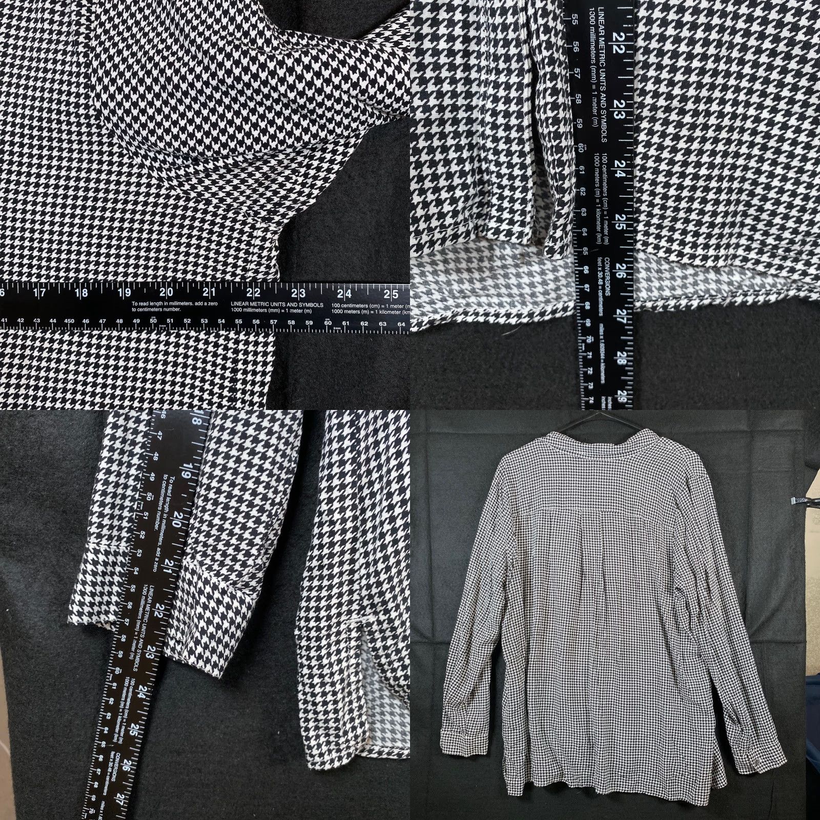 J. Jill J.Jill Blouse Black White Houndstooth Collared Button Down Long Sleeve L Women’s Shirt Sleeve Classic/Fitted Casual Workwear Mens? Size L / US 10 / IT 46 - 8 Thumbnail