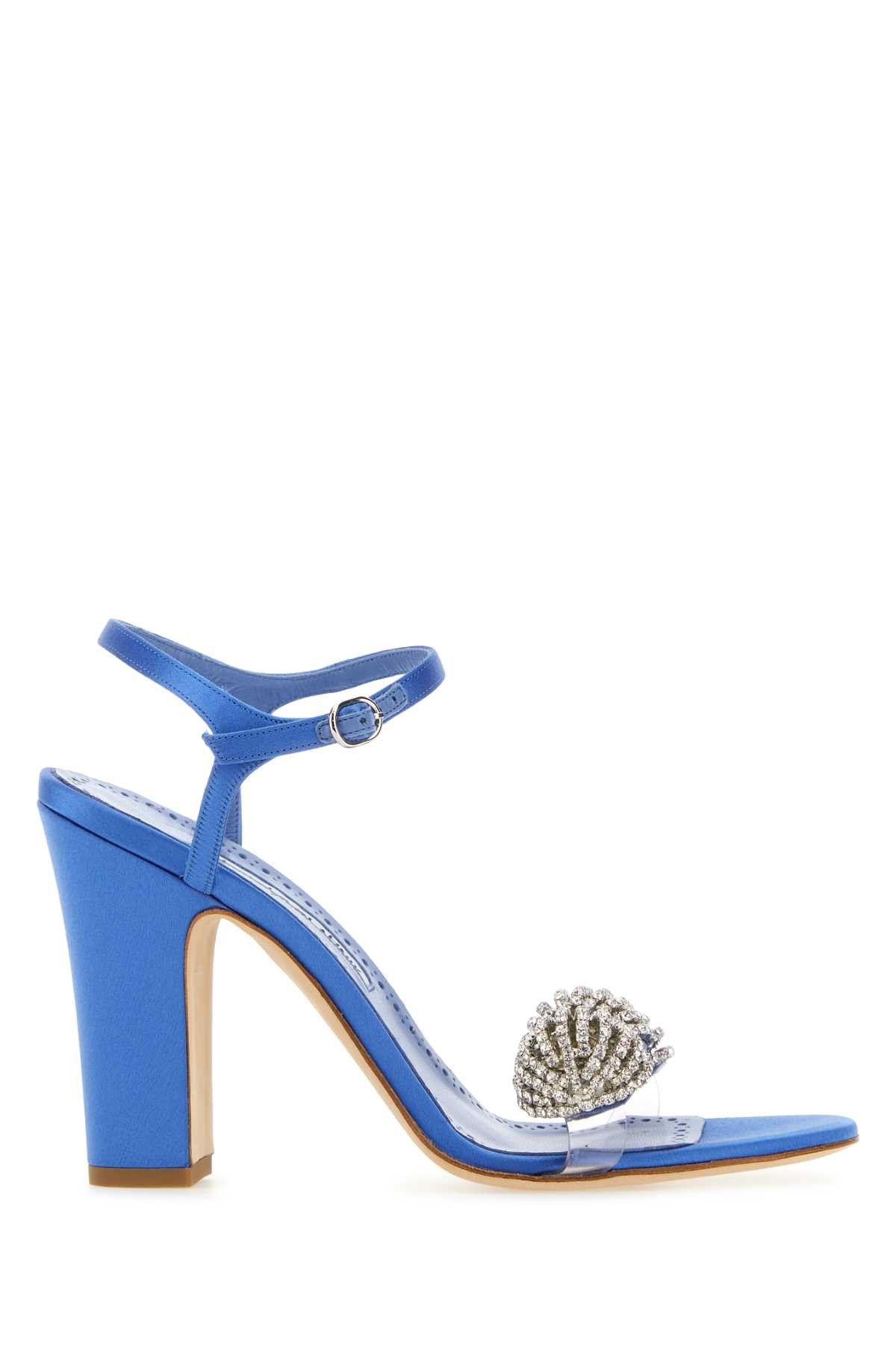 Blue Satin Elhob Sandals