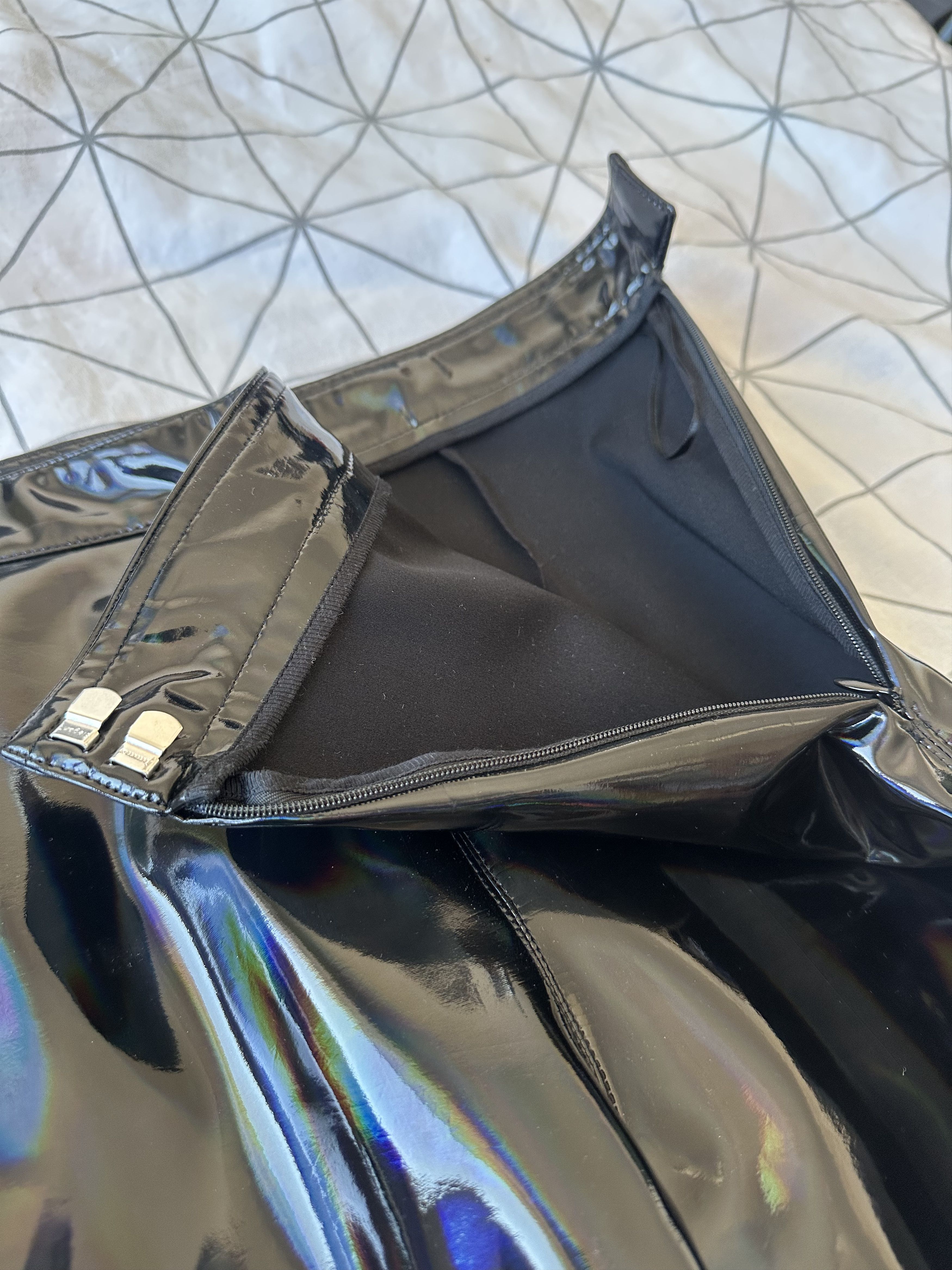 Balmain Balmain Patent High Waist Black Vinyl Trousers Holographic Size 25" / US 0 / IT 36 - 8 Thumbnail