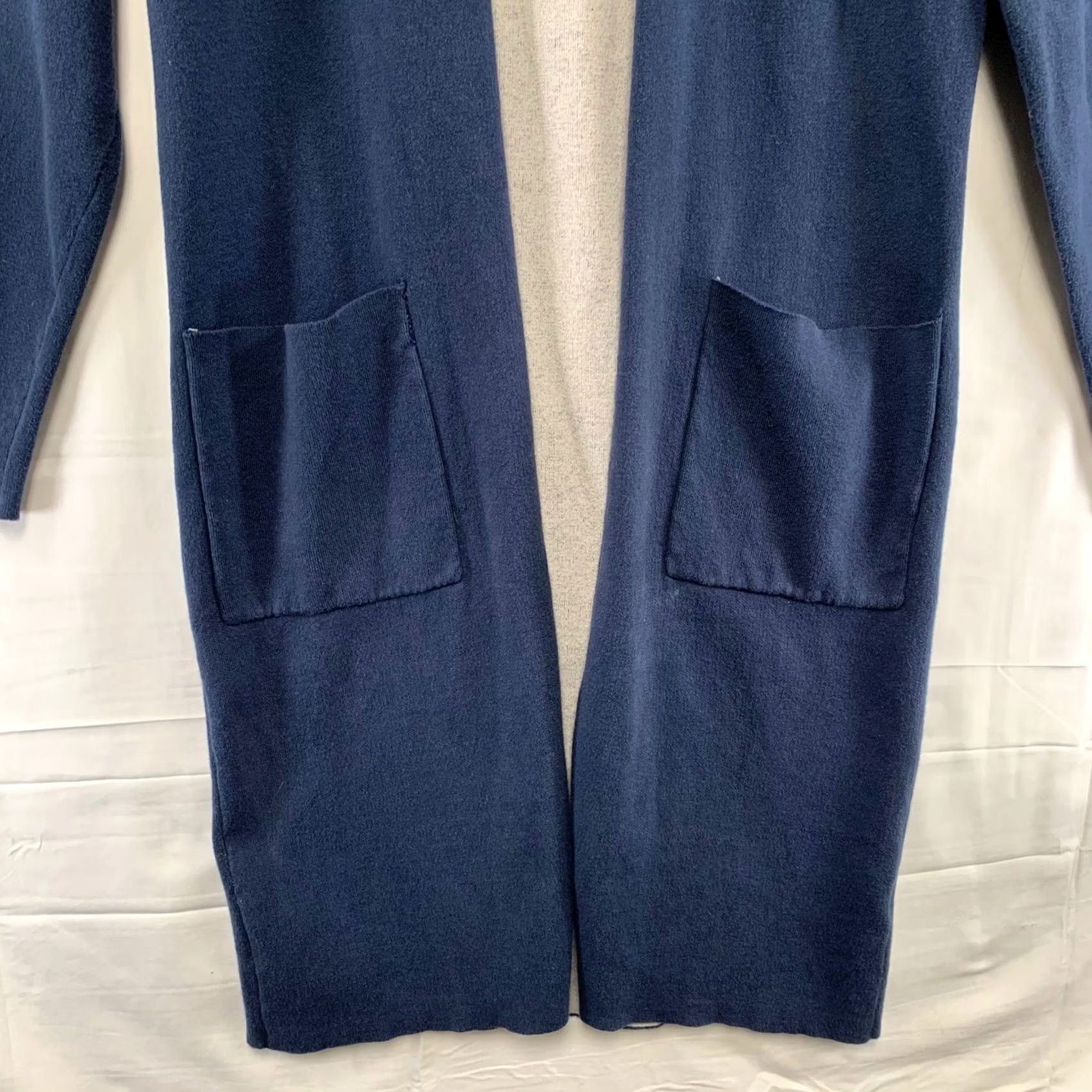 Citizen Modern Citizen Cardigan Womens S/S? Navy Blue Longline Open Front Knit Sweater Size S / US 4 / IT 40 - 3 Thumbnail