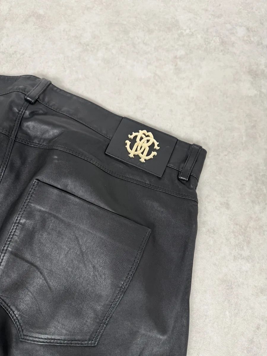 Roberto Cavalli AW2015 Roberto Cavalli Premium Black Biker Leather Pants Size US 33 - 8 Thumbnail
