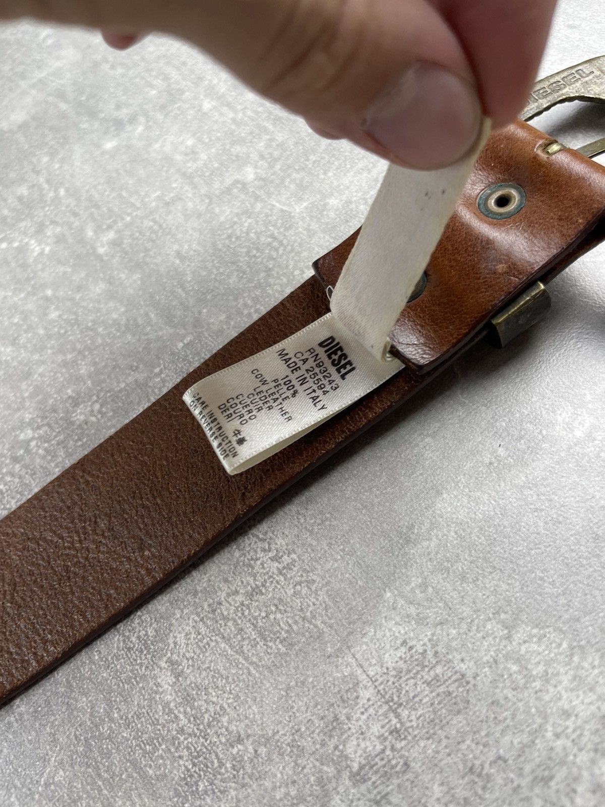 Diesel × Vintage Diesel Vintage Avant Garde Buckle Pattern Western Brown Belt Size ONE SIZE - 7 Thumbnail