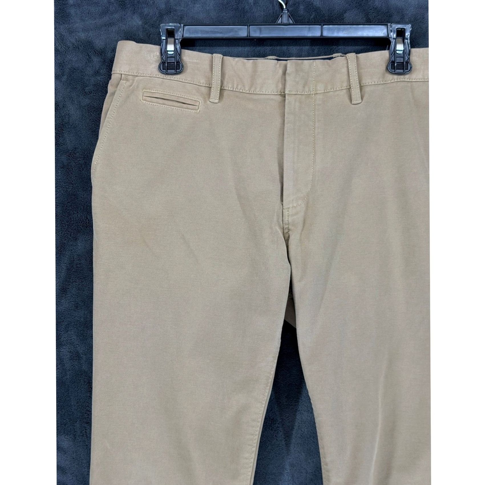 J.Crew J.CREW 484 Slim Fit Chinos Khaki Tan Cotton Blend Mens Pants W33 L30 Chino Slm Pnts Beige Slim Mens Size US 33 - 3 Thumbnail