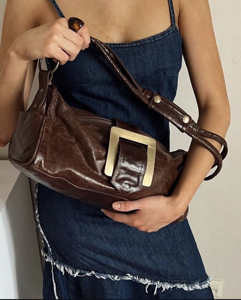 Vintage Vintage brown leather shoulder bag Size ONE SIZE - 3 Thumbnail
