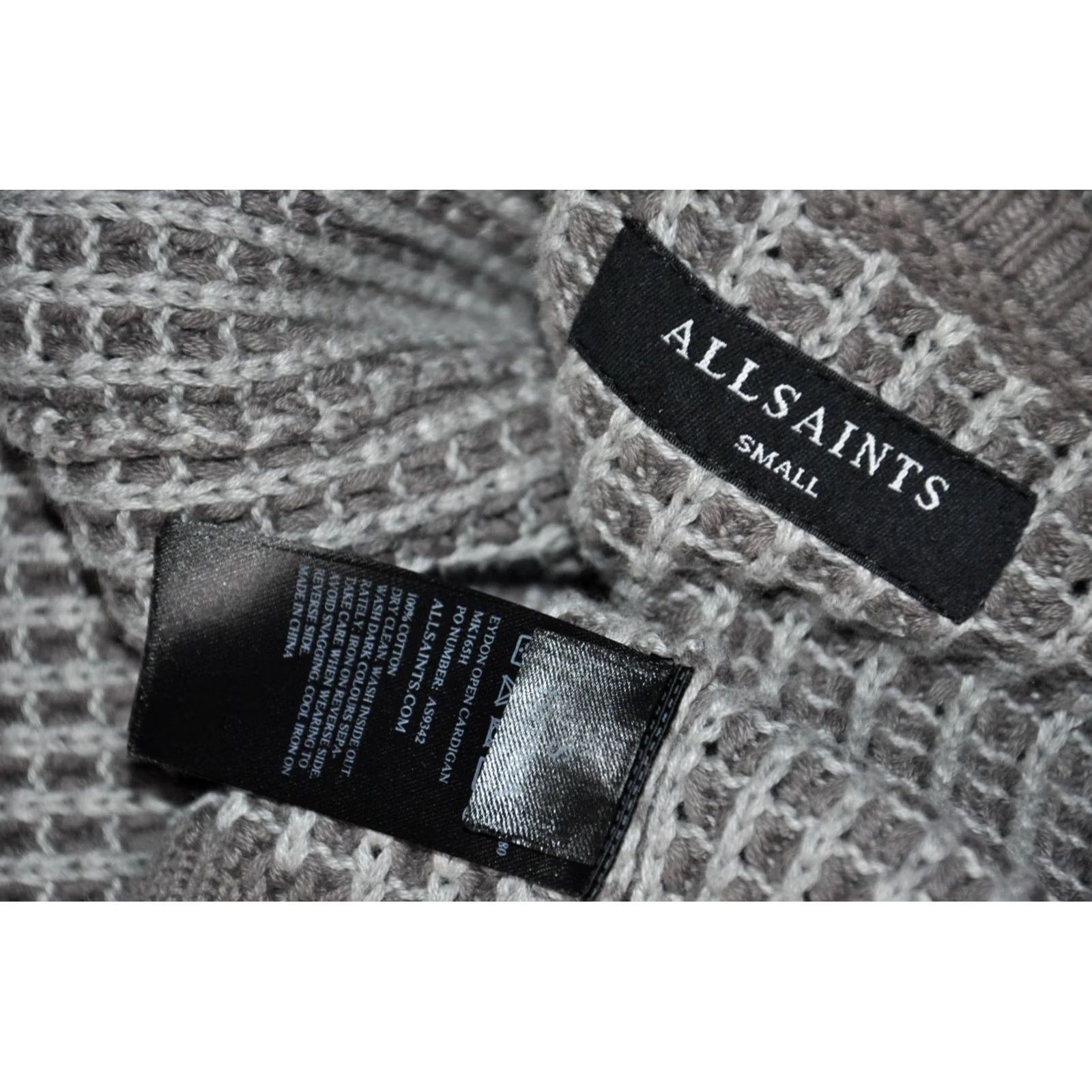 Allsaints All Saints Eydon Open Cardigan Sweater Gray Men's S Cardigan Knit Cotton Slim Classic Shirt? Size US S / EU 44-46 / 1 - 7 Thumbnail