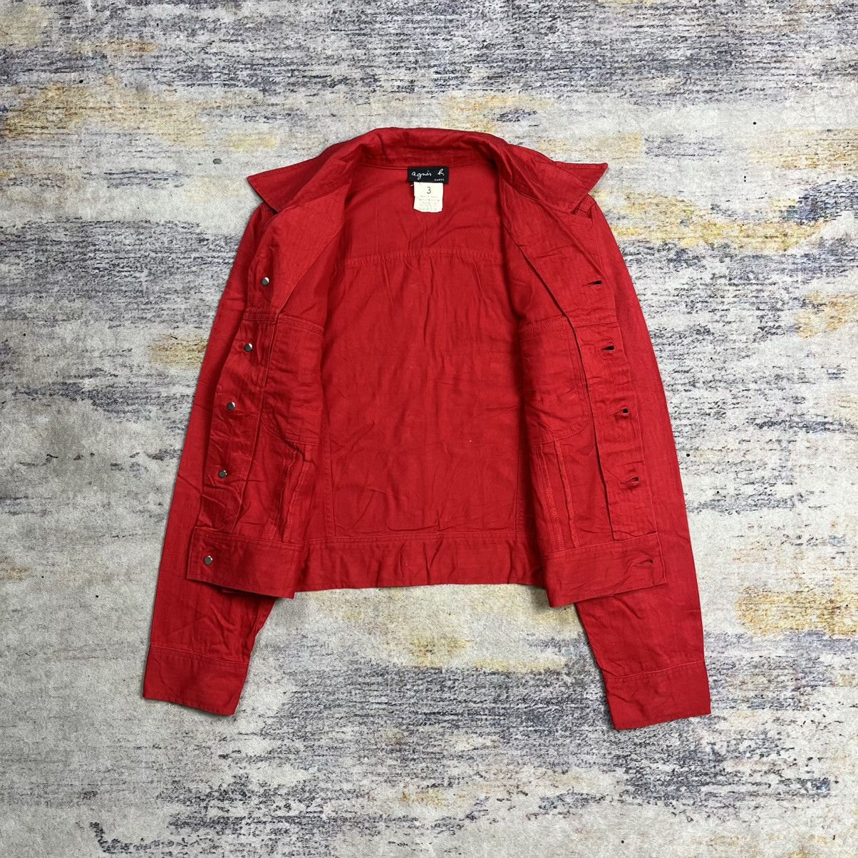 agnes b. Vintage Agnes B herringbone cropped trucker jacket Size M / US 6-8 / IT 42-44 - 6 Thumbnail