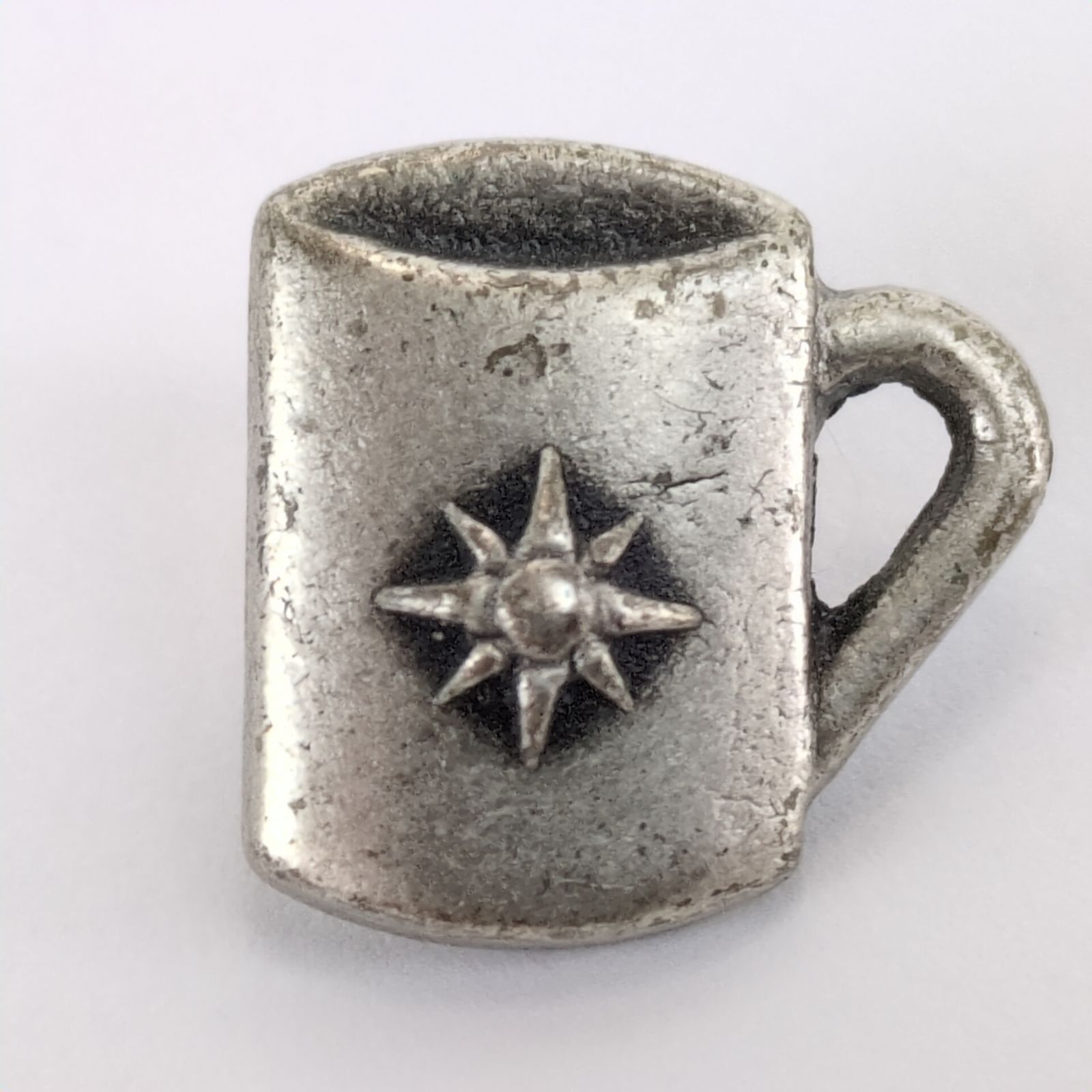 Vintage Set of 2 Pewter Coffee Tea Pot & Cup Lapel Tack Pins Size ONE SIZE - 4 Thumbnail