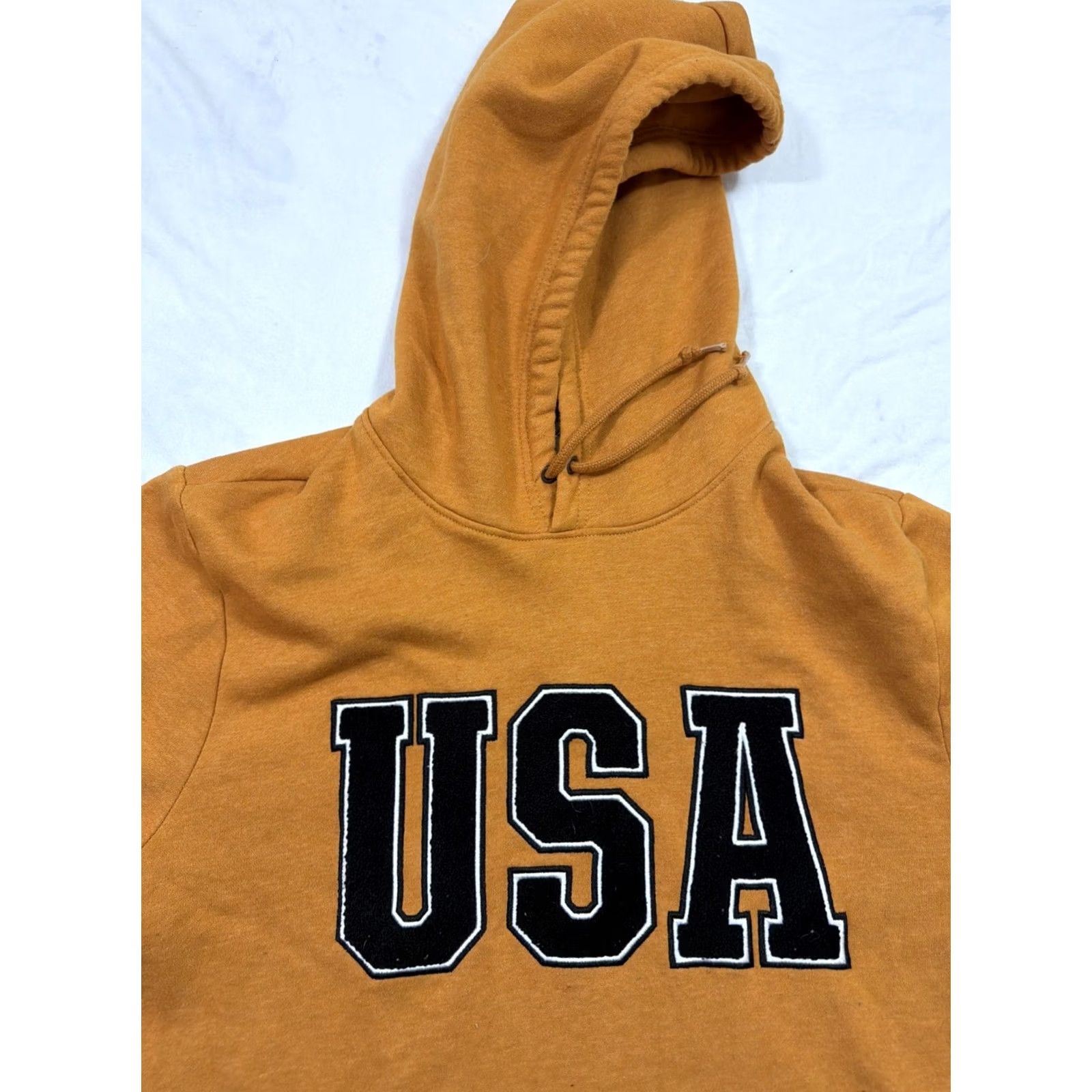 Old Navy VINTAGE Old Navy USA Graphic Hoodie Sweatshirt Mens XL Yellow Mustard Pullover Size US XL / EU 56 / 4 - 6 Thumbnail