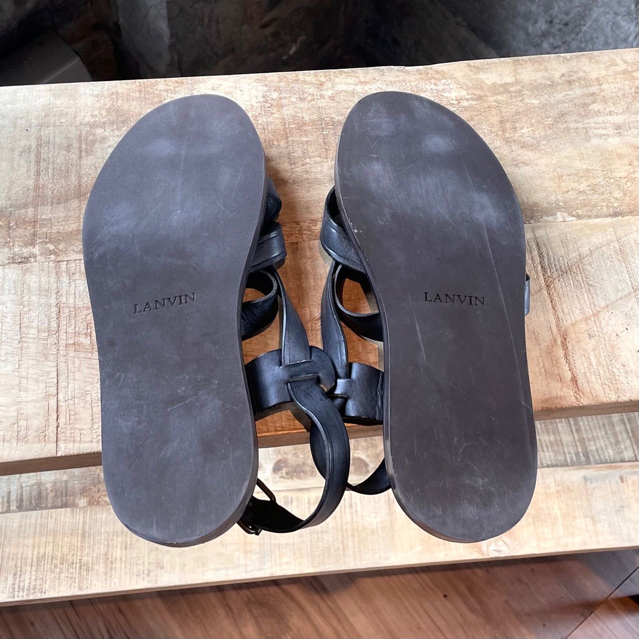 Lanvin Lanvin Anthracite Strap Sandals Size US 8 / EU 41 - 7 Thumbnail