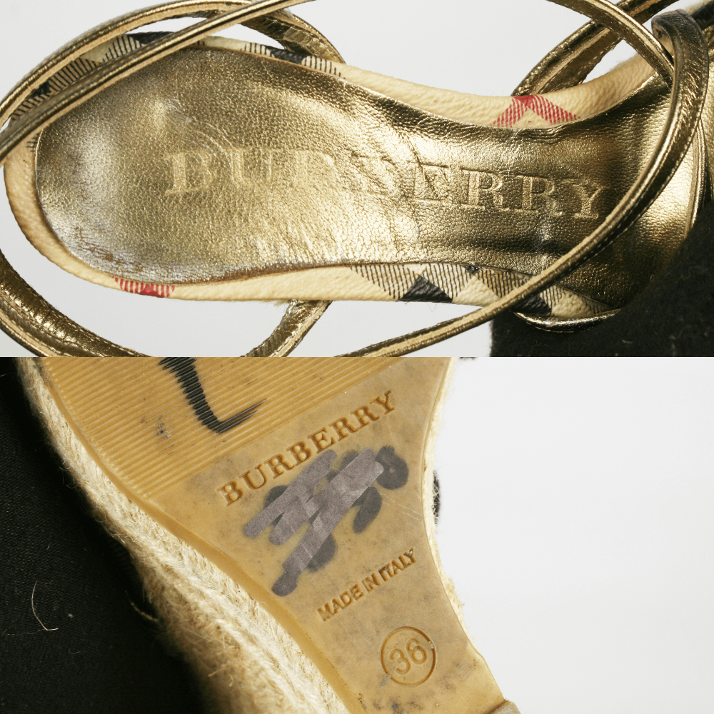 Burberry Nova Check Espadrilles Wedge Sandals Size US 6 / IT 36 - 10 Thumbnail