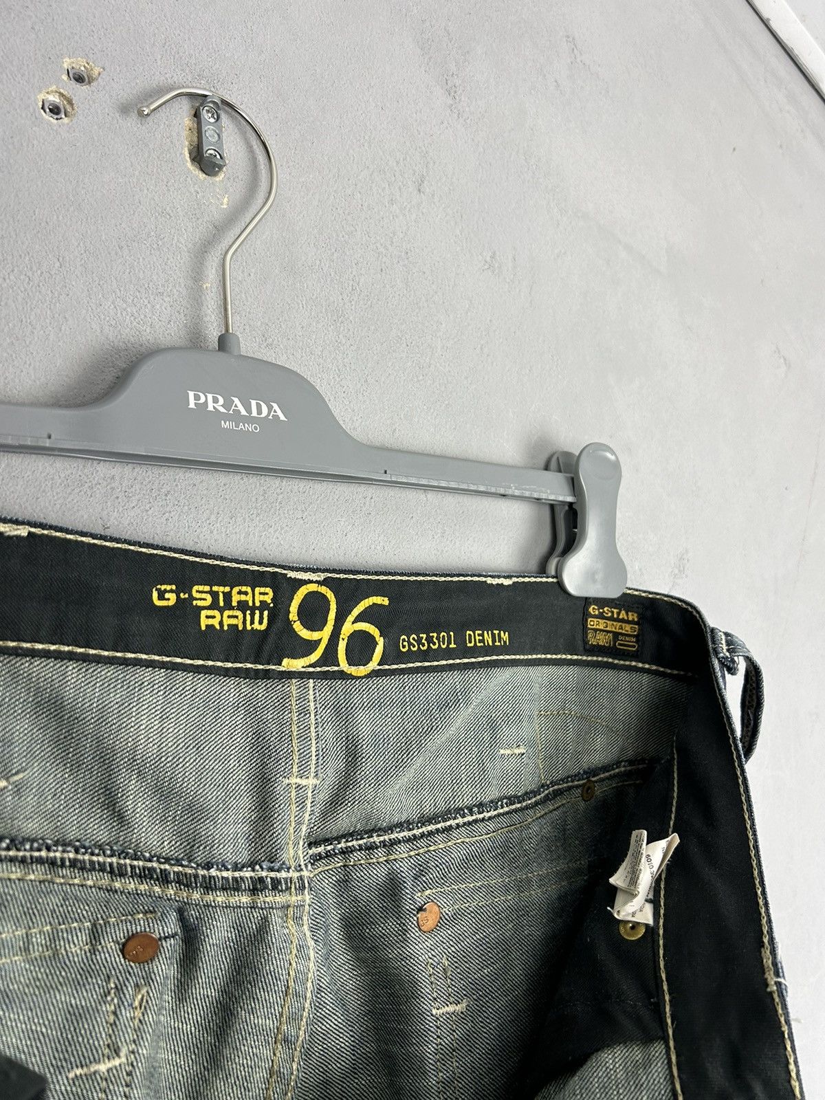 G-Star G-Star RAW 3301 96 Denim Jeans W31 L34 DarkWash Strap Detail Size US 31 - 15 Thumbnail